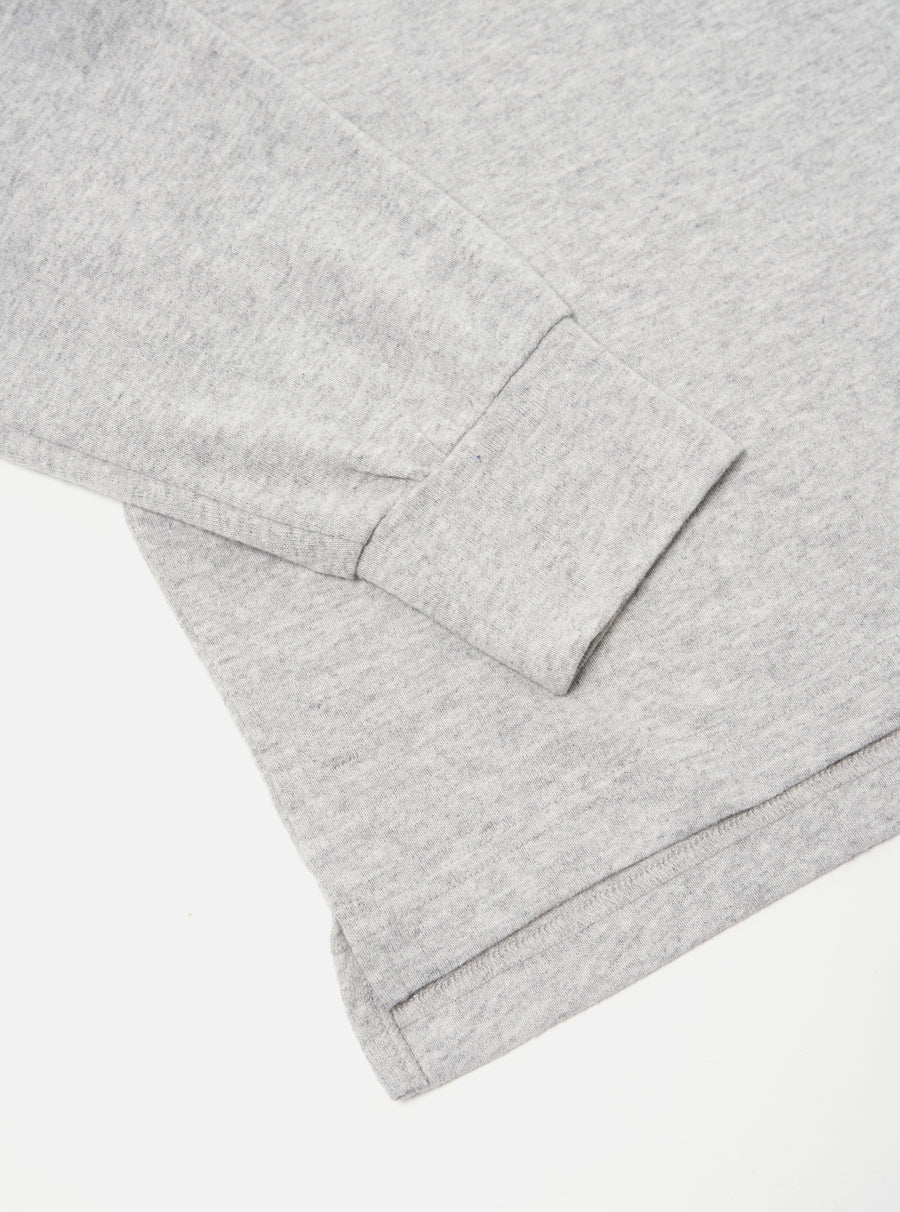 Universal Works Loose L/S Tee in Grey Marl Recycled Wool Mix