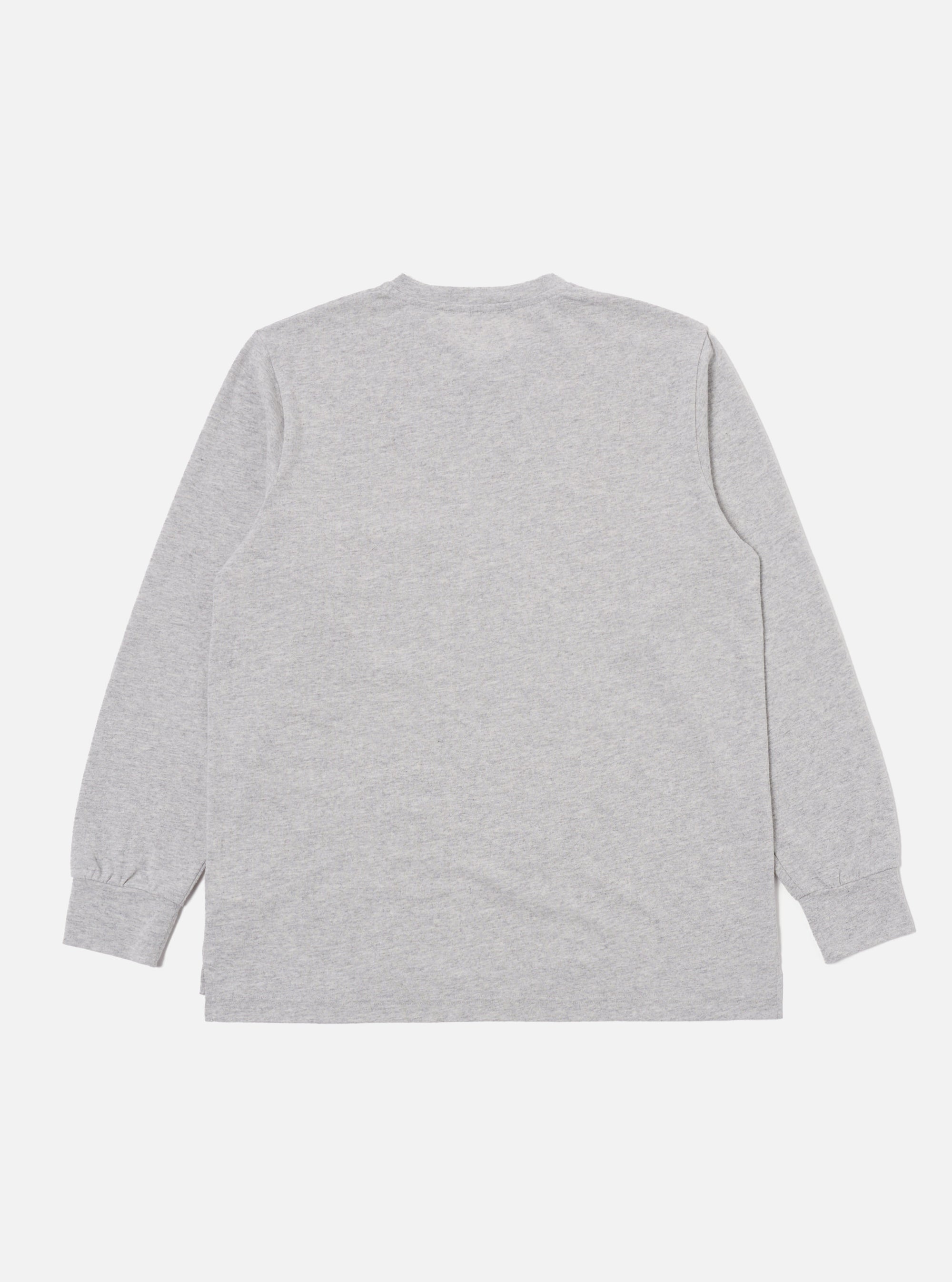 Universal Works Loose L/S Tee in Grey Marl Recycled Wool Mix