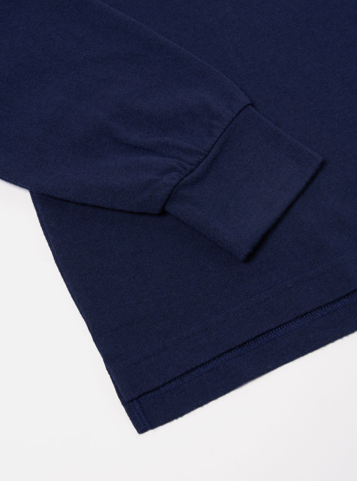 Universal Works Loose L/S Tee in Navy Recycled Wool Mix