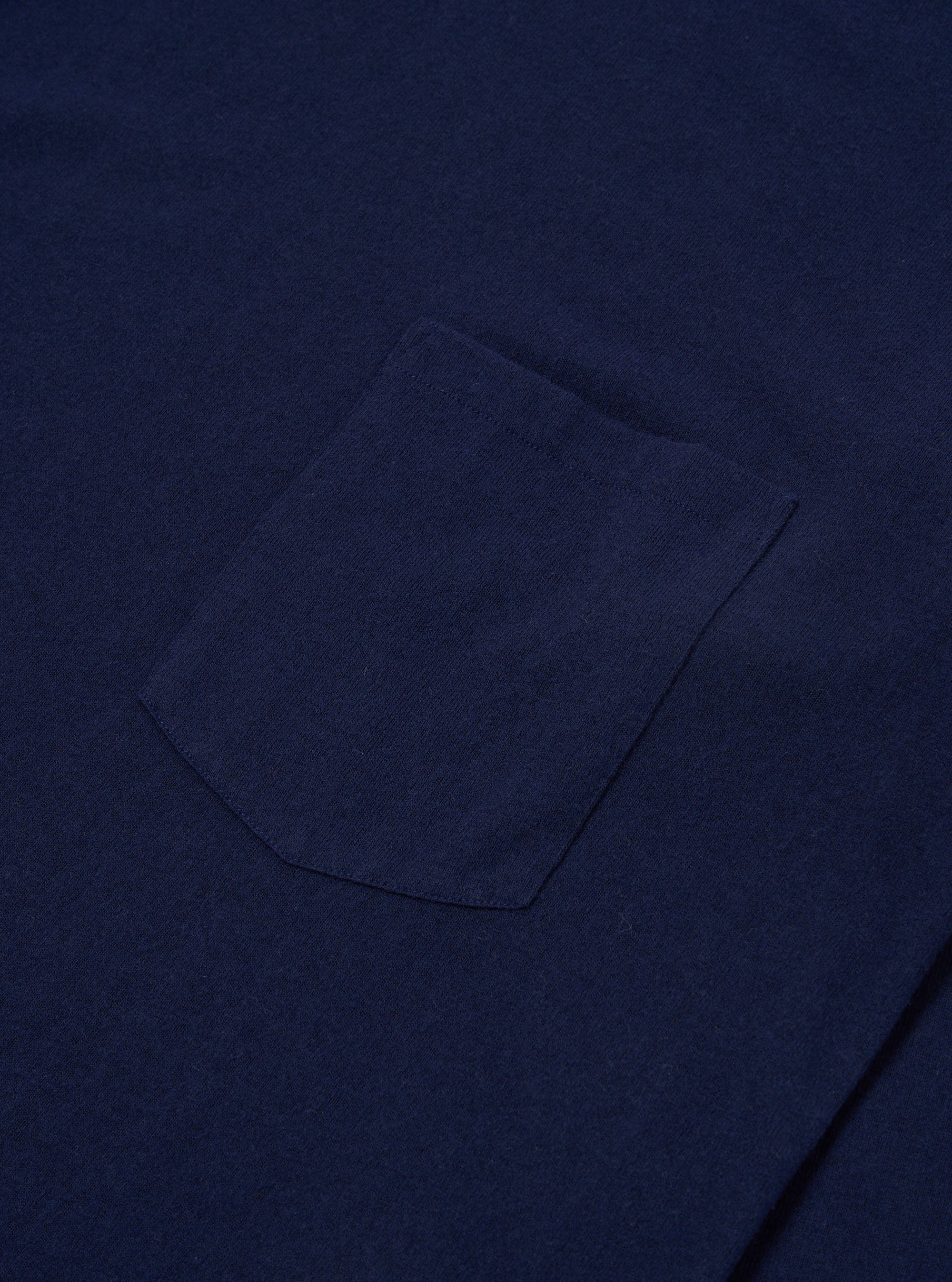 Universal Works Loose L/S Tee in Navy Recycled Wool Mix