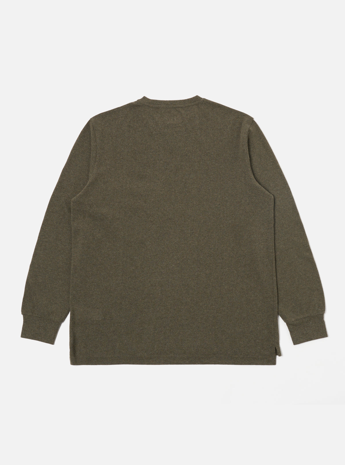 Universal Works Loose L/S Tee in Olive Recycled Wool Mix