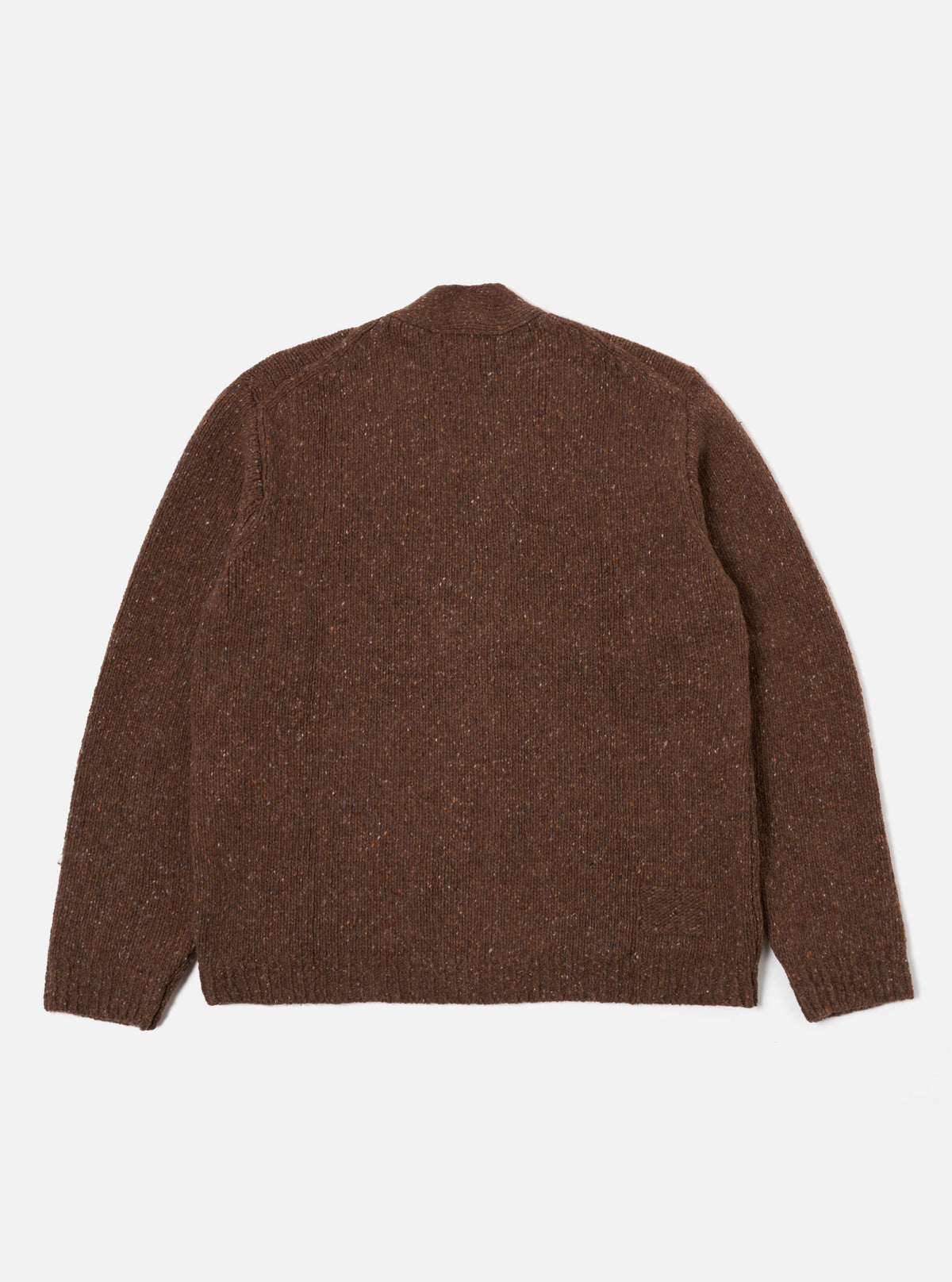 Universal Works Langdale Cardigan in Brown Tweed Knit