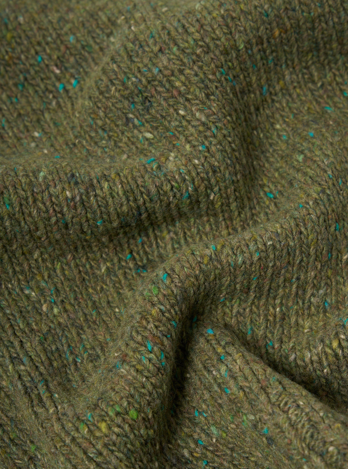 Universal Works Langdale Cardigan in Green Tweed Knit