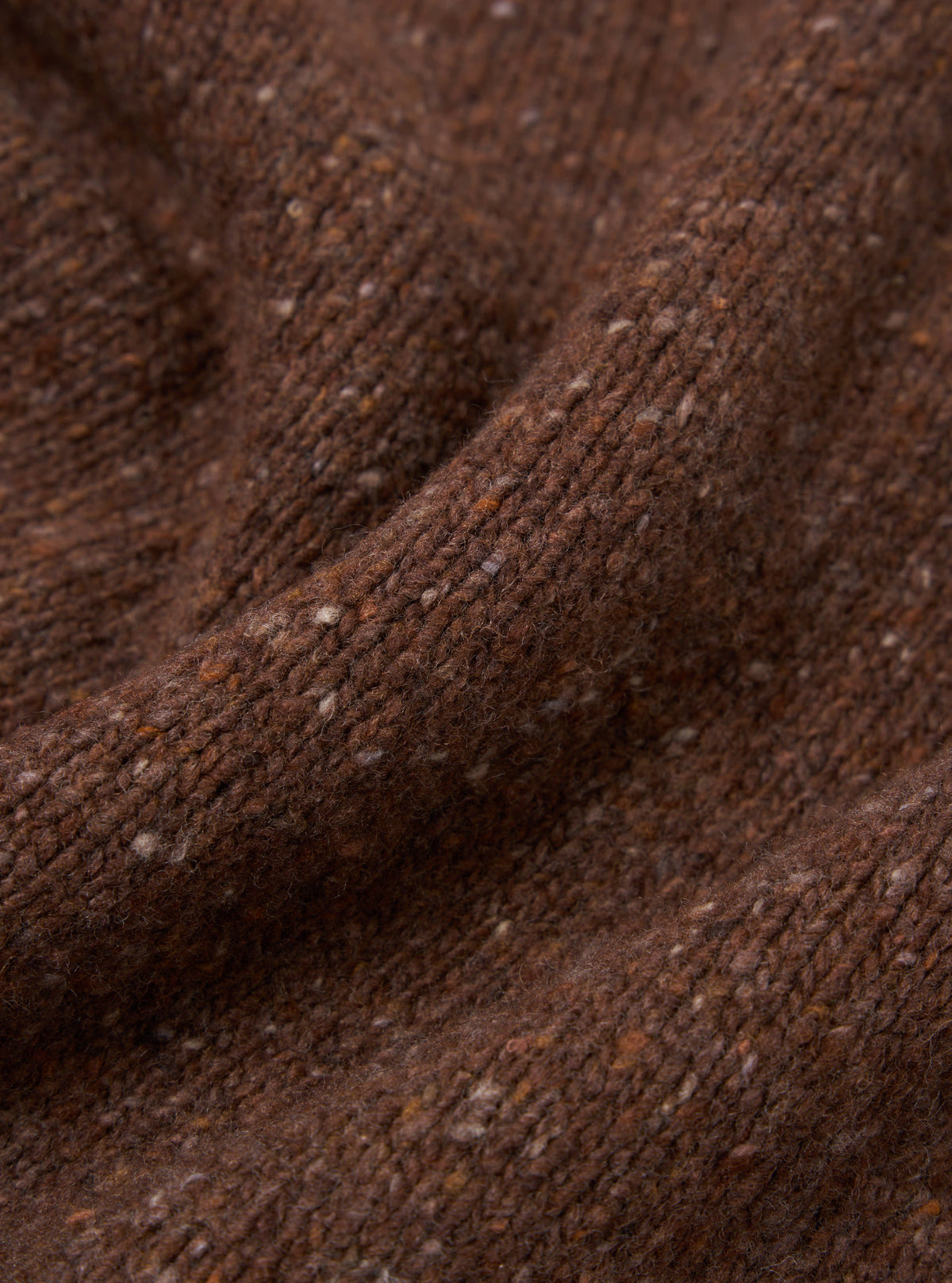 Universal Works Roll Neck in Brown Tweed Knit