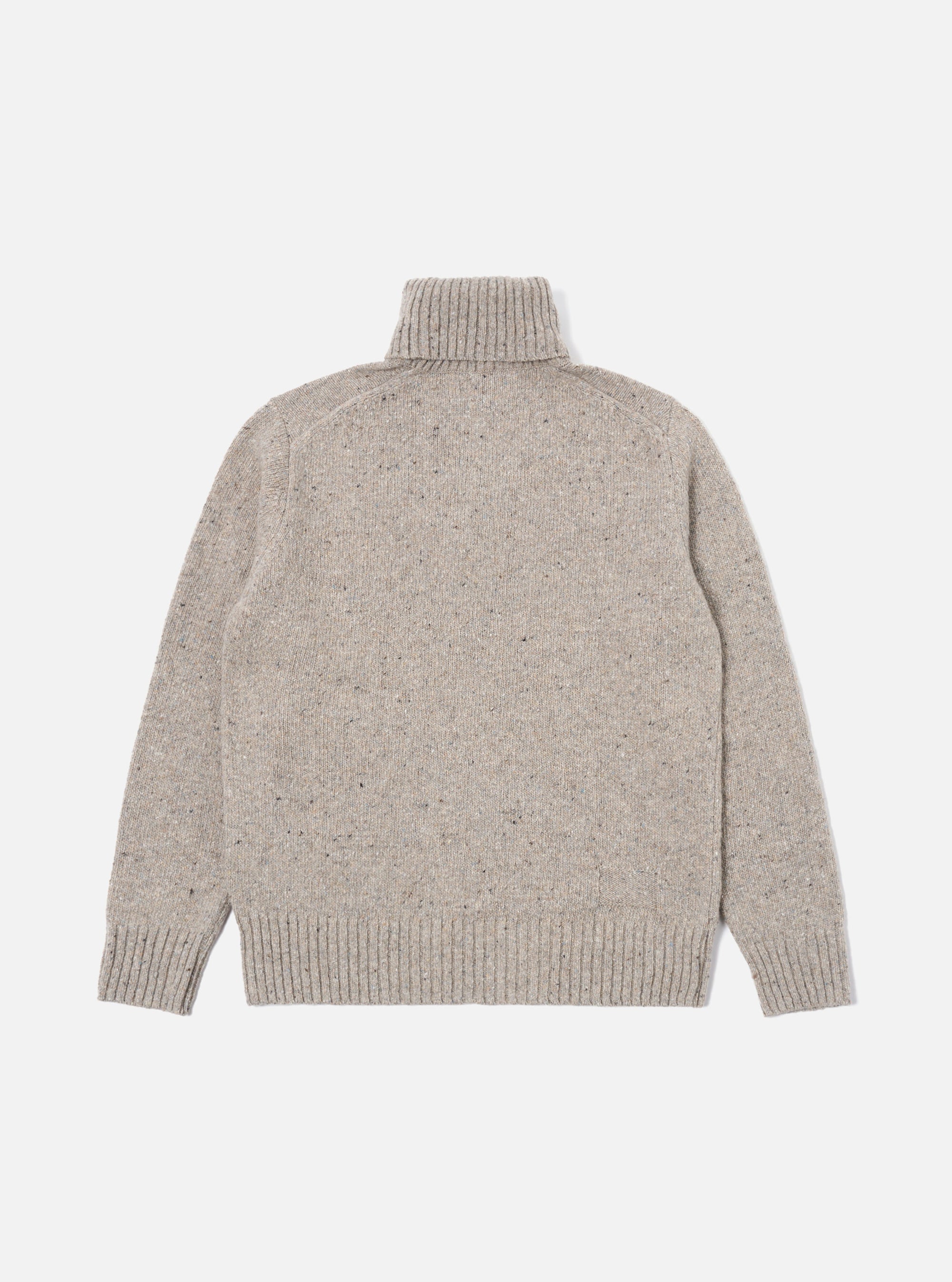 Universal Works Roll Neck in Oatmeal Tweed Knit