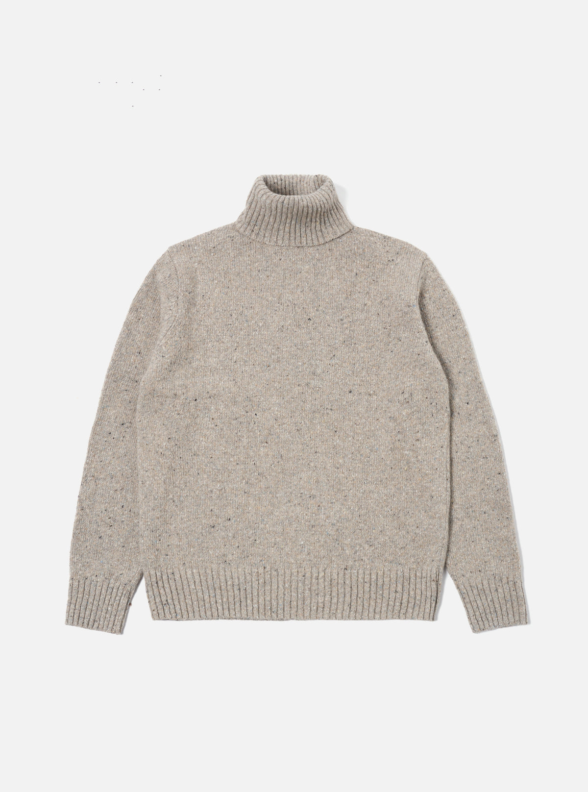 Universal Works Roll Neck in Oatmeal Tweed Knit