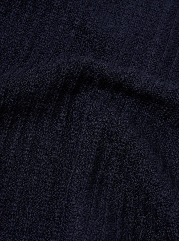 Universal Works Knit Jacket in Navy Merino Knit