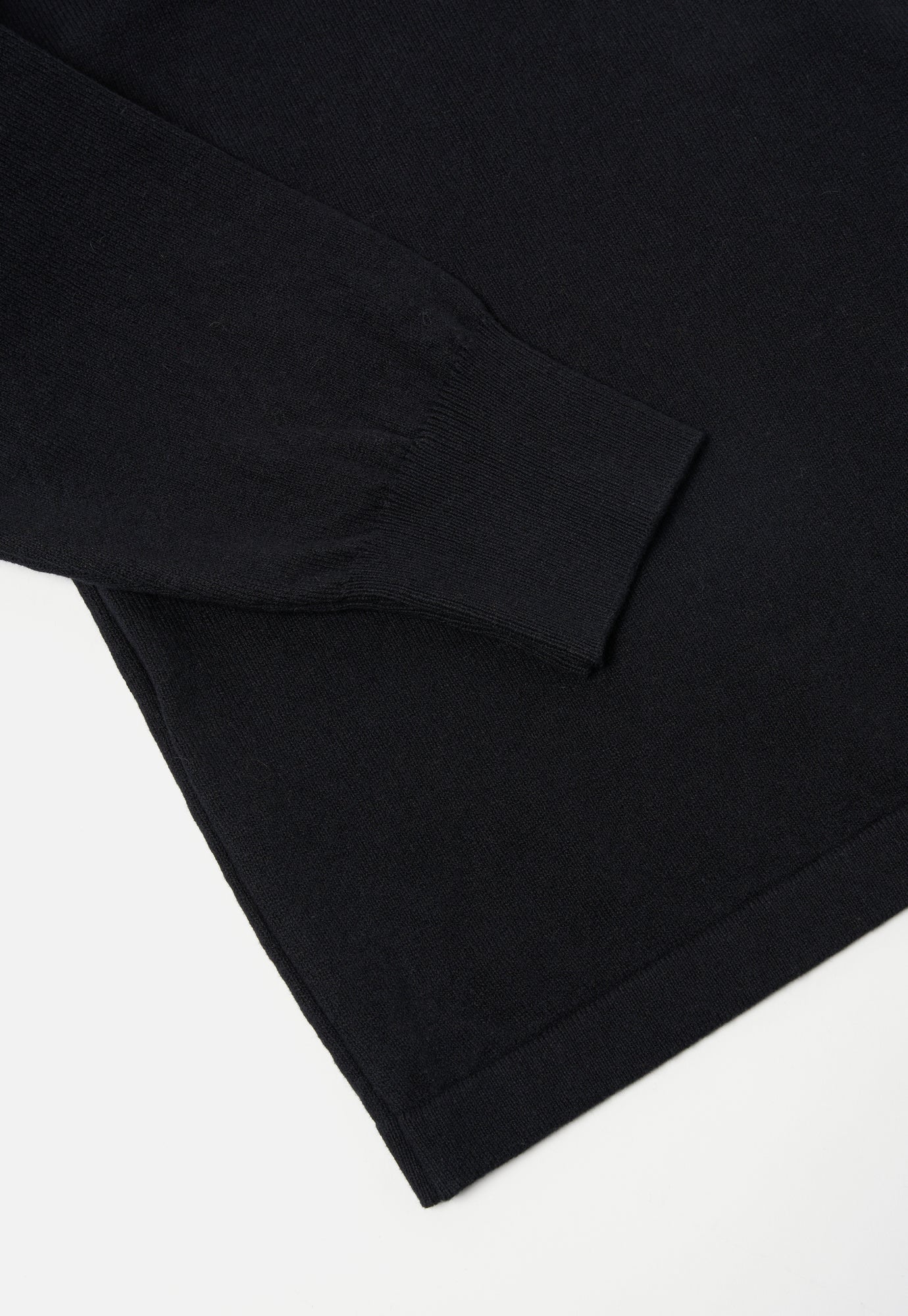 Universal Works L/S Pullover Knit Shirt in Black Eco Cotton