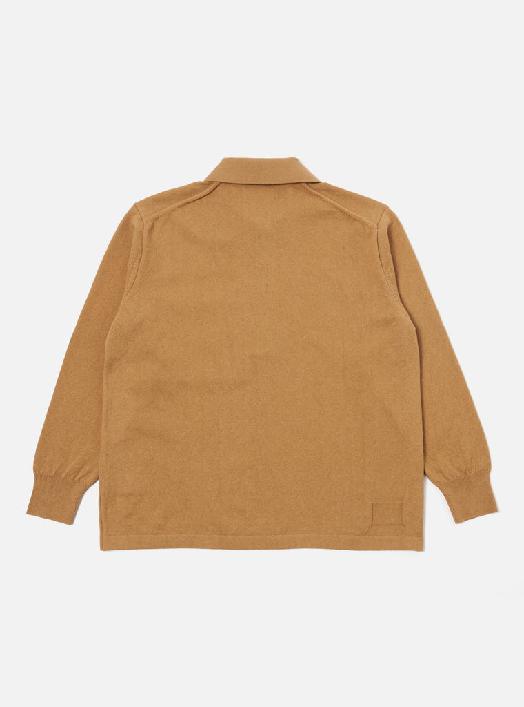 Universal Works L/S Pullover Knit Shirt in Cumin Eco Cotton