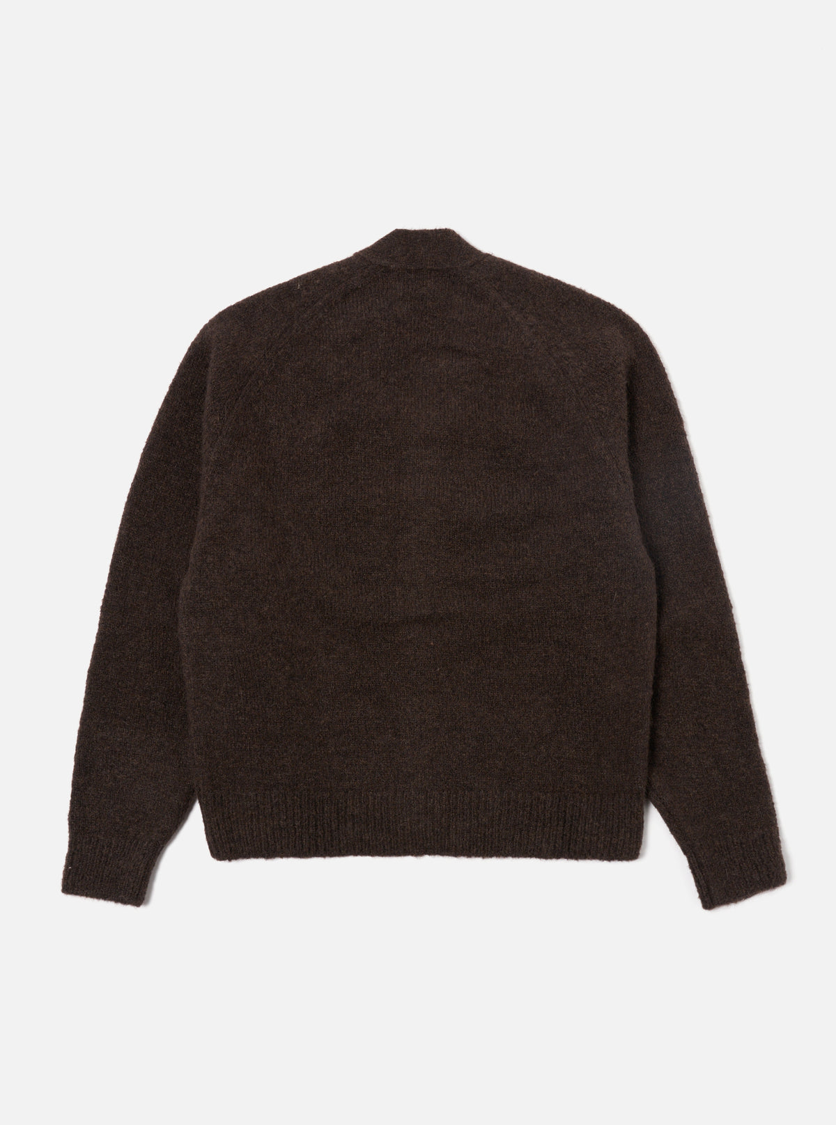 Universal Works David Cardigan in Brown Alpaca Knit