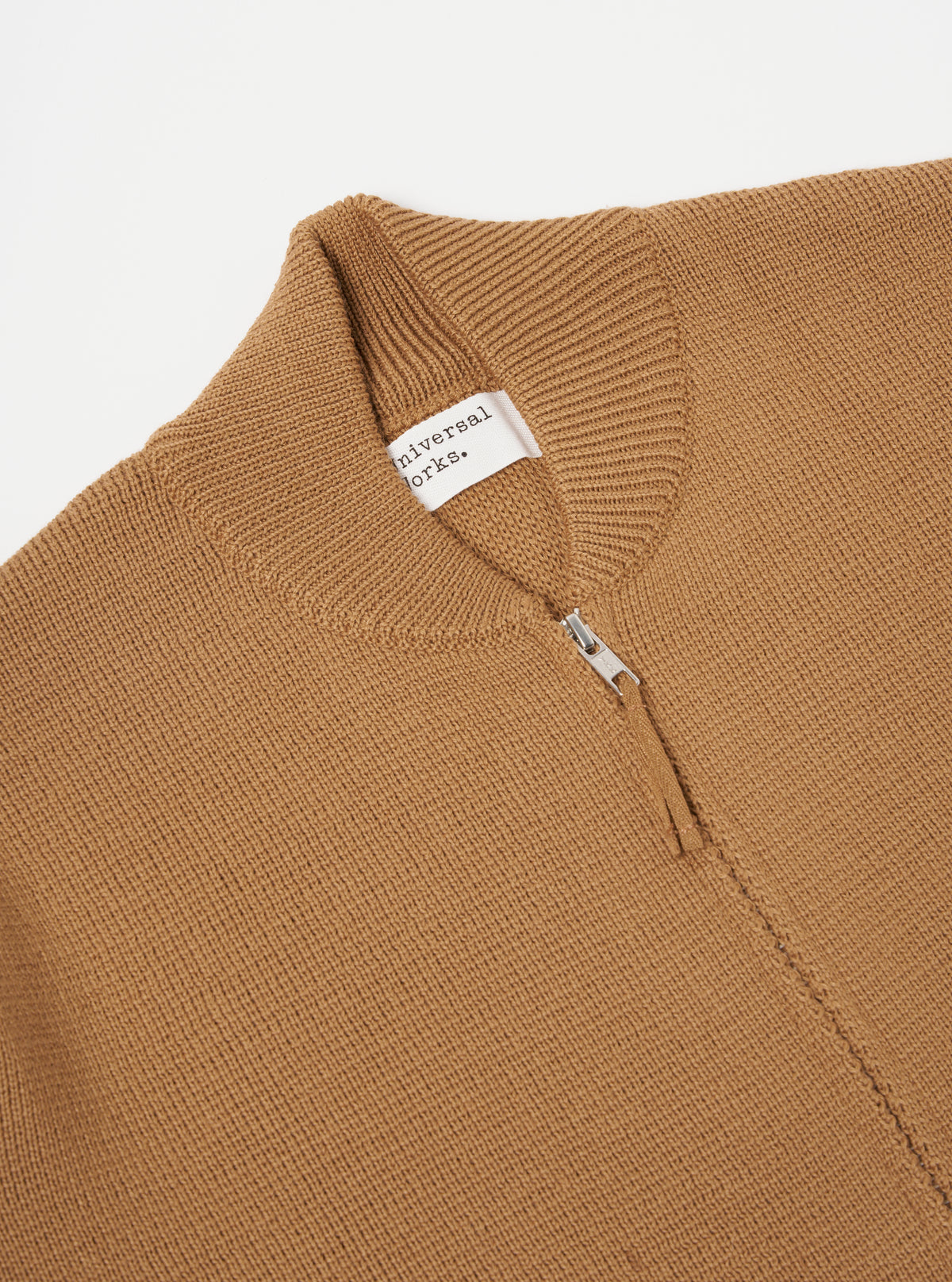 Universal Works Zip Knitwork Jacket in Sand Merino Knit