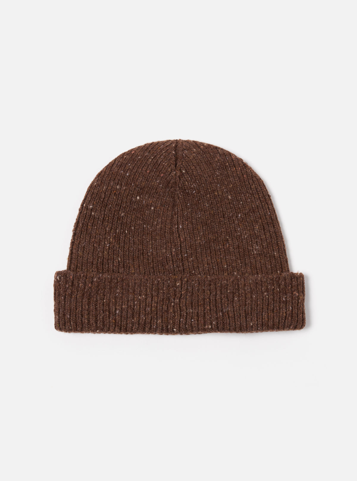 Universal Works Watch Cap in Brown Tweed Knit