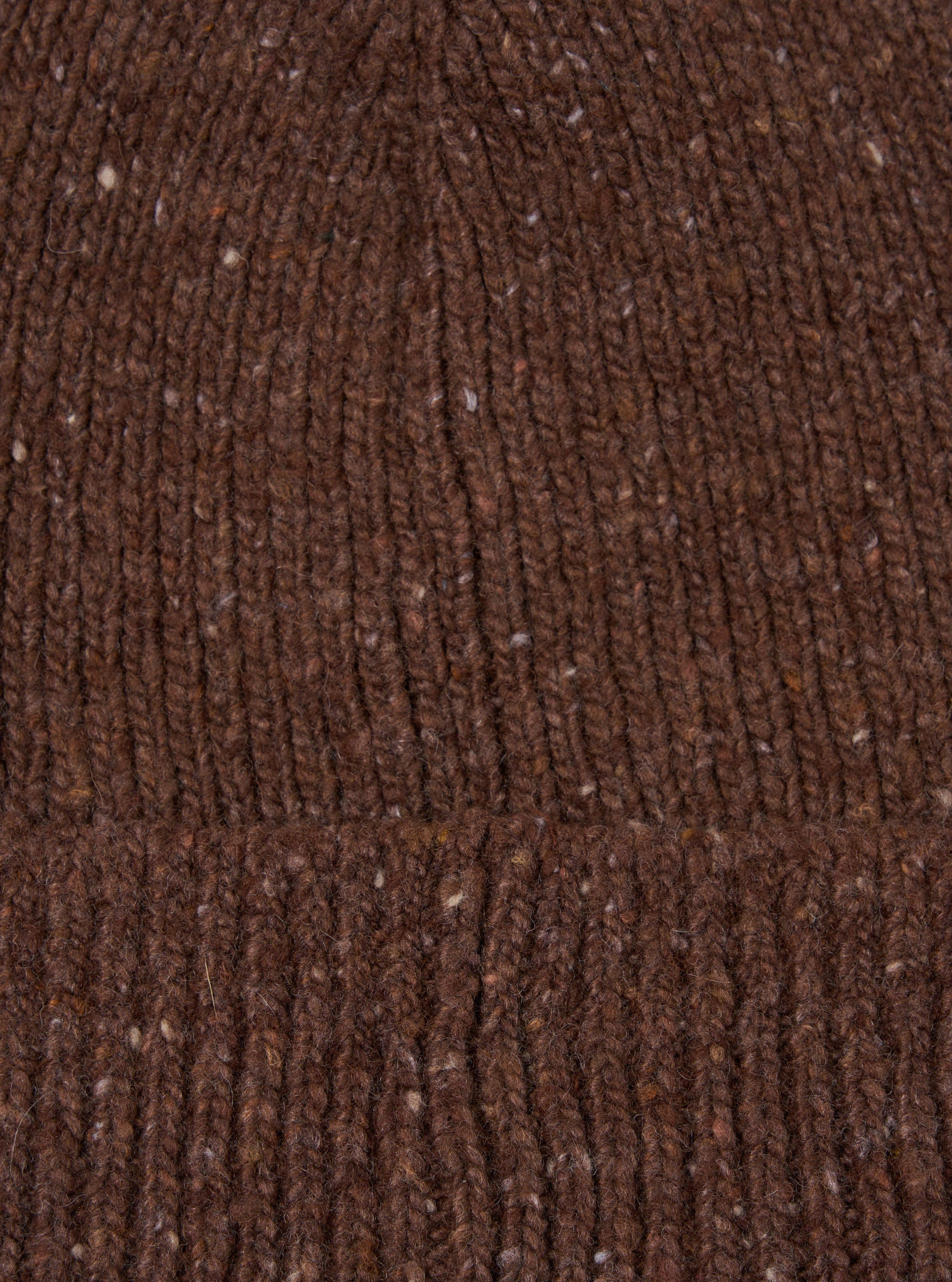 Universal Works Watch Cap in Brown Tweed Knit