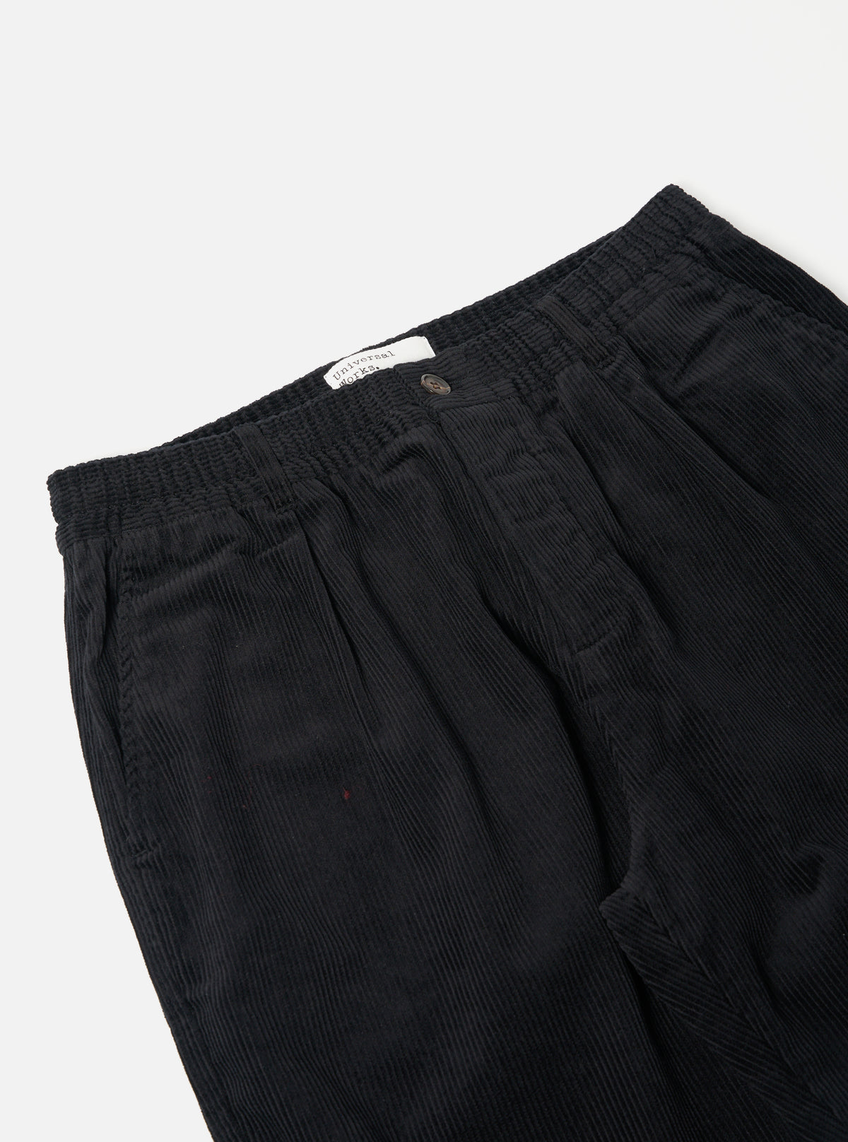 Universal Works Pleated Track Pant in Black Cord