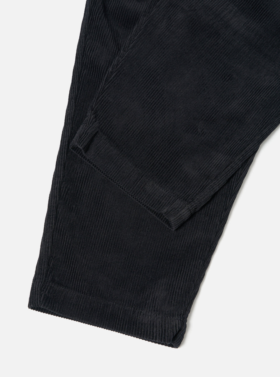 Universal Works Pleated Track Pant in Black Cord