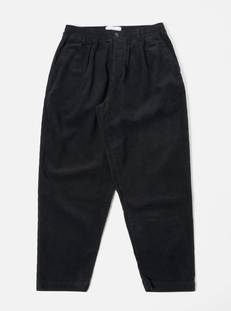 Universal Works Pleated Track Pant in Black Cord