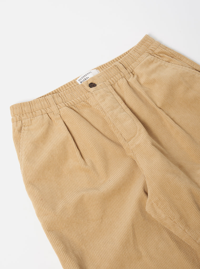 Universal Works Pleated Track Pant in Fawn Cord