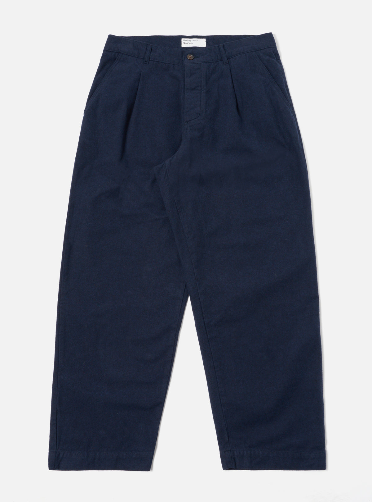 Universal Works Duke Pant in Navy Nebraska Cotton