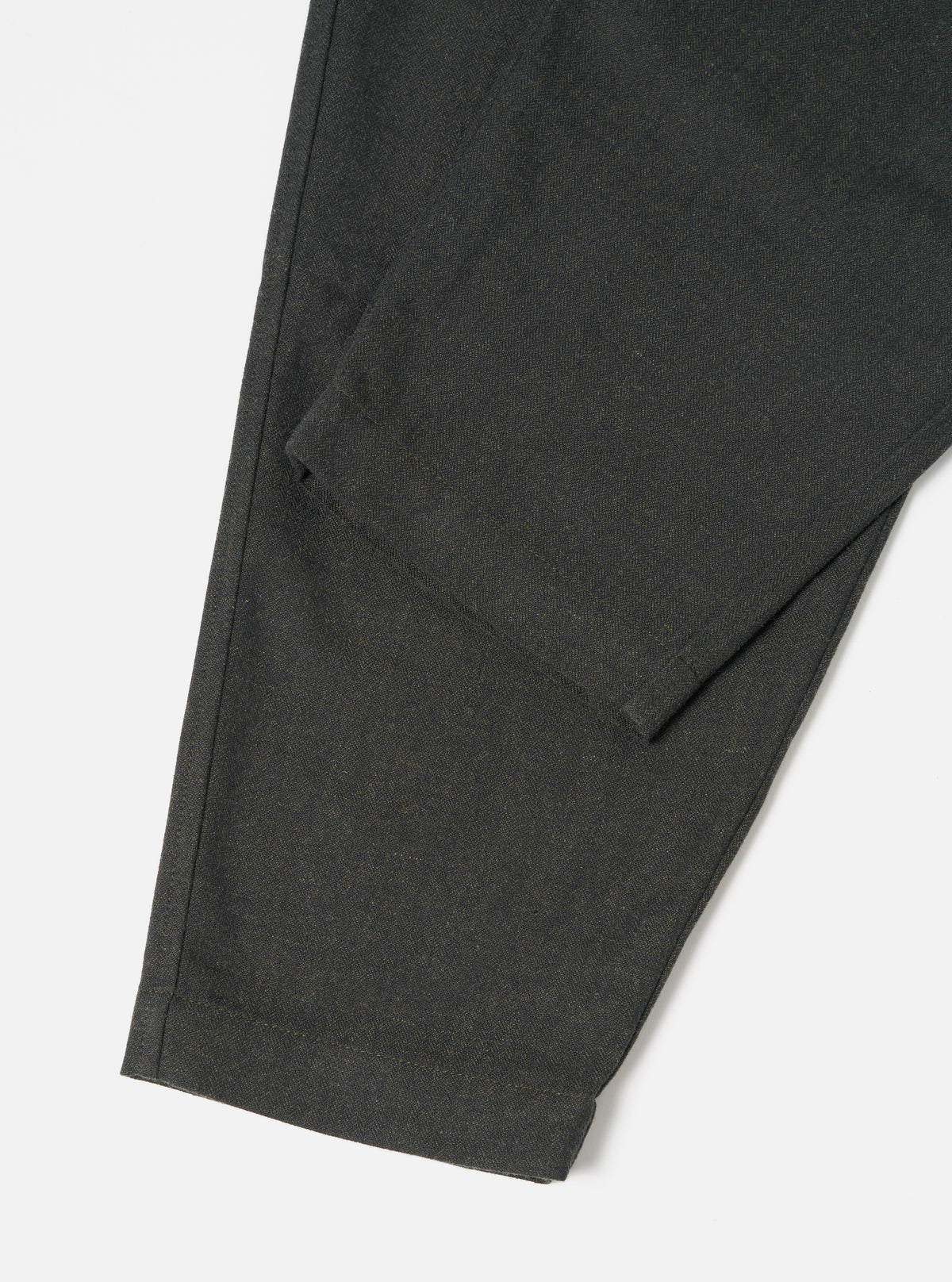 Universal Works Pleated Track Pant in Olive Upcycled Italian Tweed