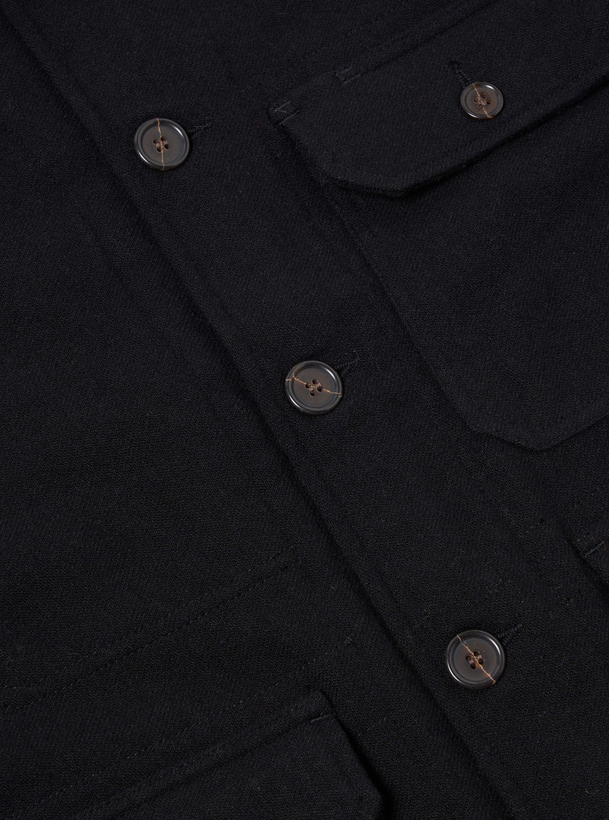 Universal Works Utility Jacket in Black Recycled Soft Wool