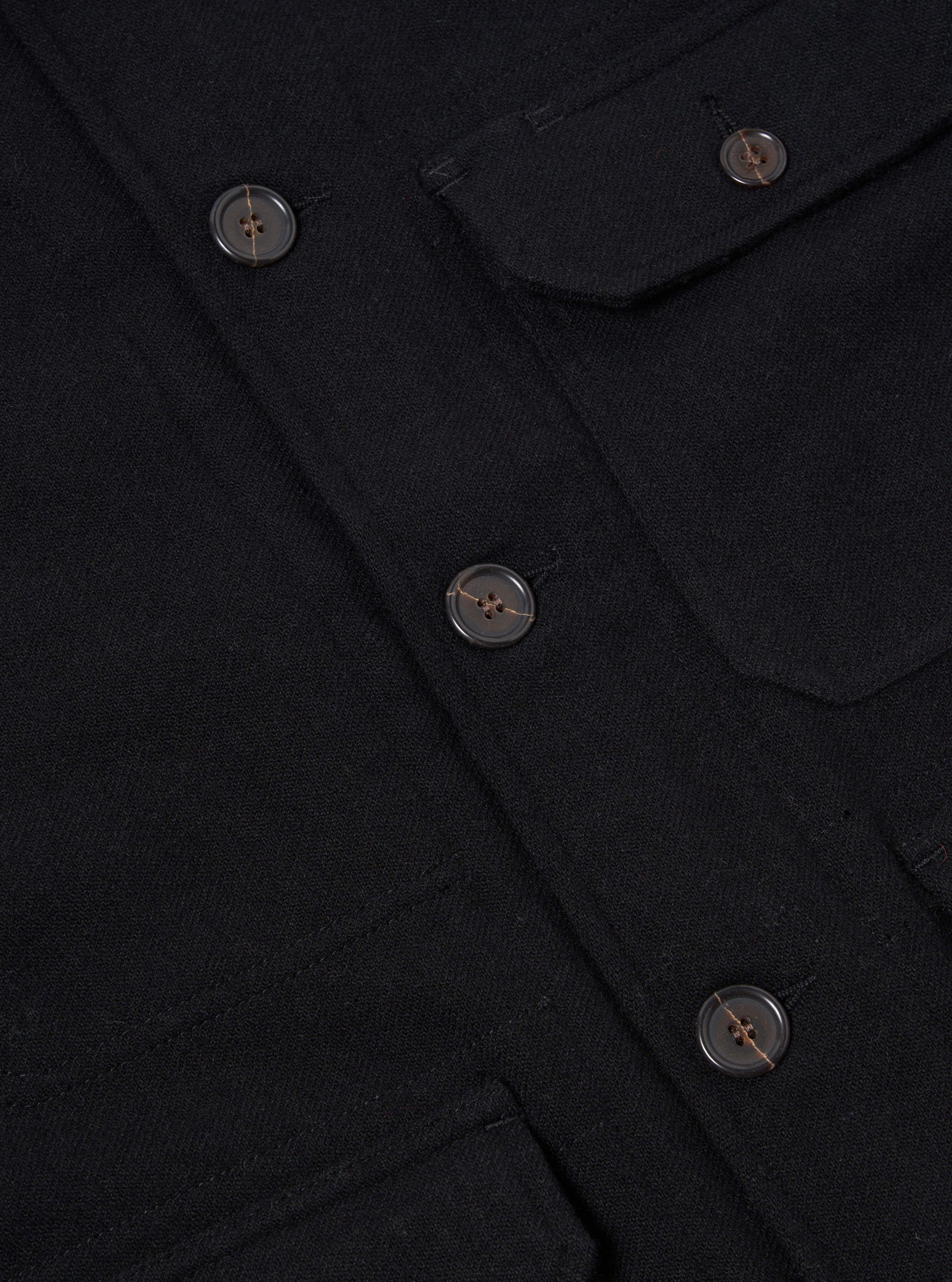 Universal Works Utility Jacket in Black Recycled Soft Wool