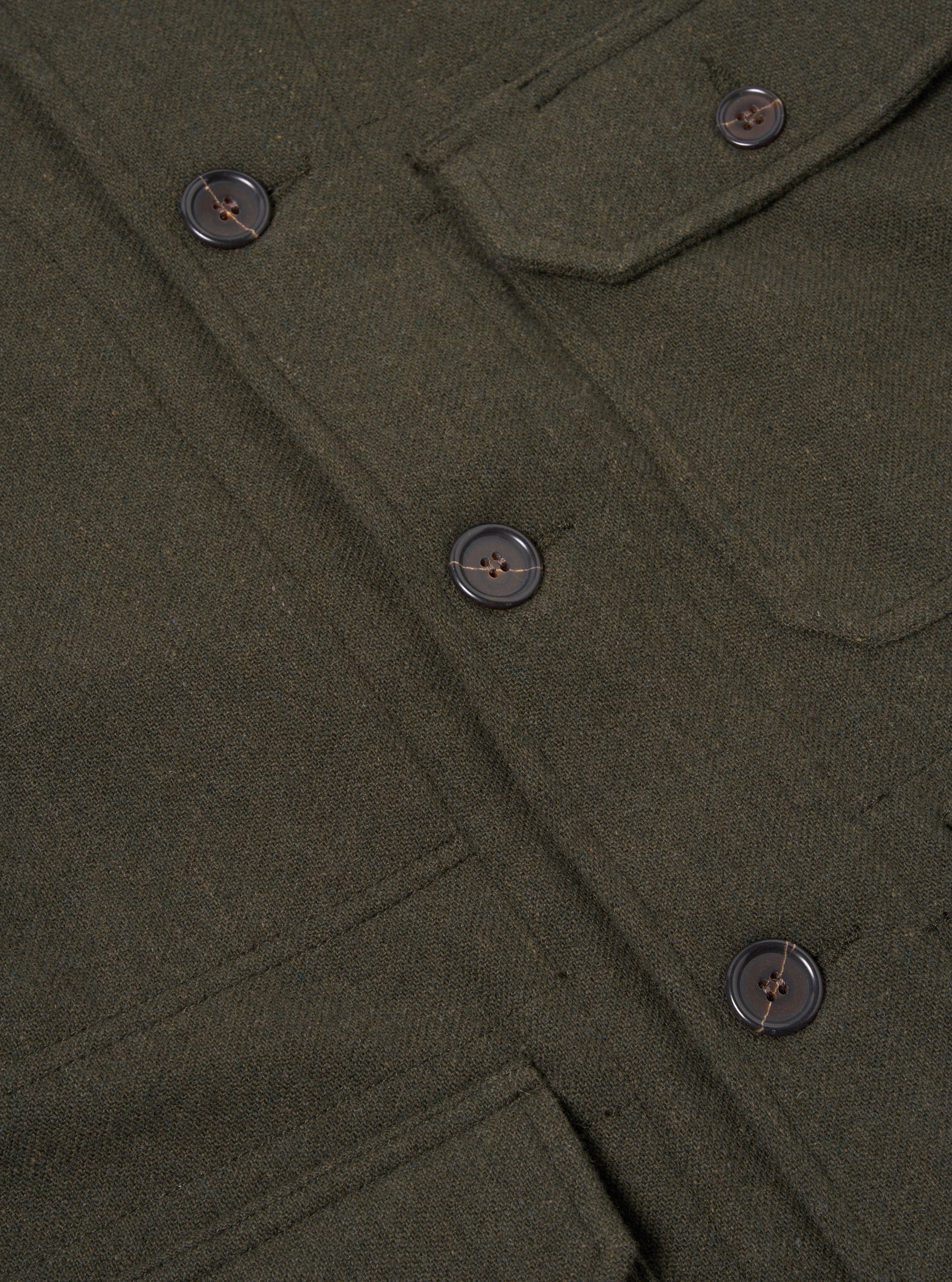 Universal Works Utility Jacket in Olive Recycled Soft Wool