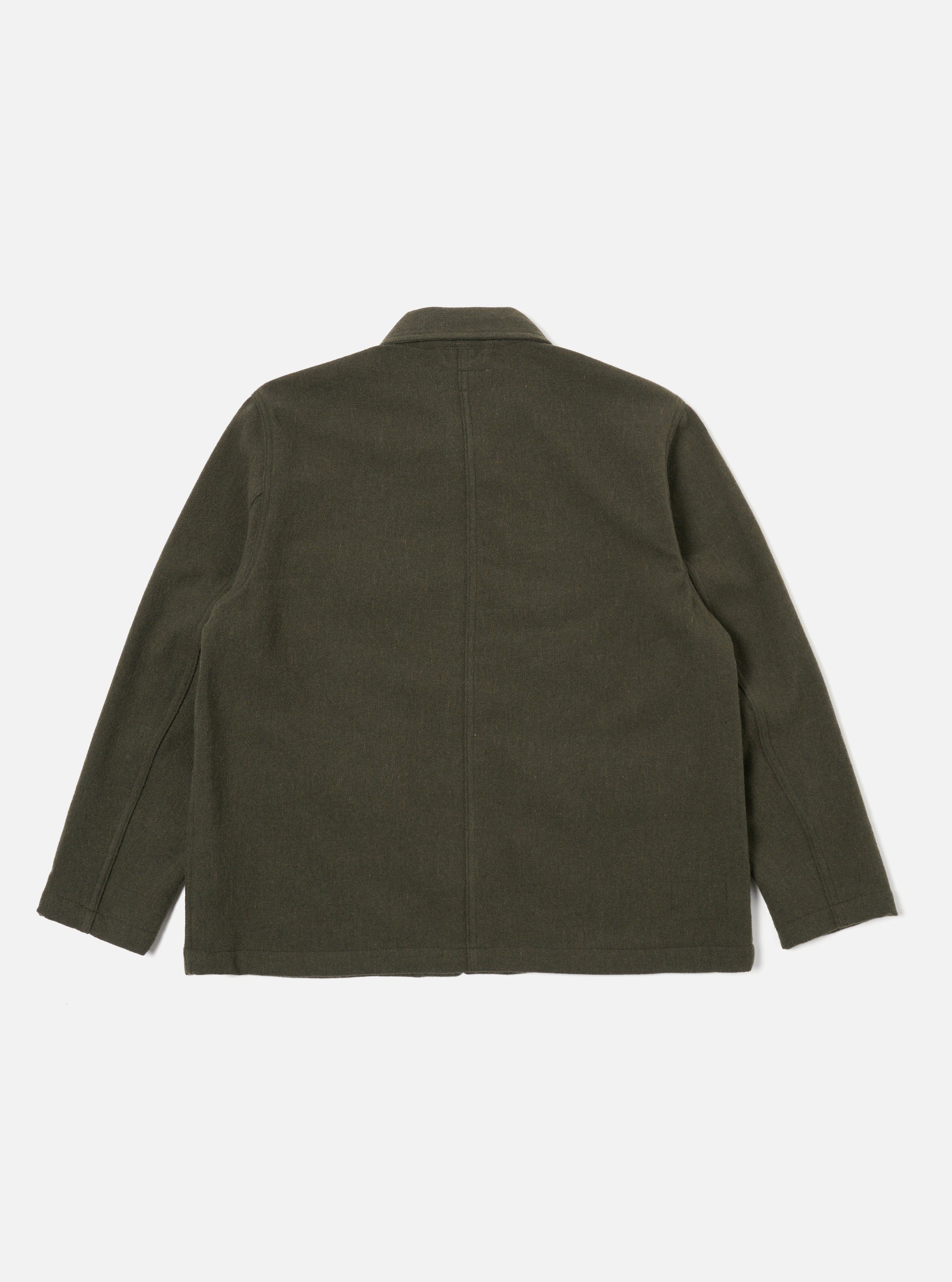 Universal Works Utility Jacket in Olive Recycled Soft Wool