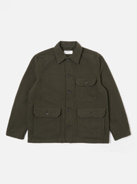 Universal Works Utility Jacket in Olive Recycled Soft Wool