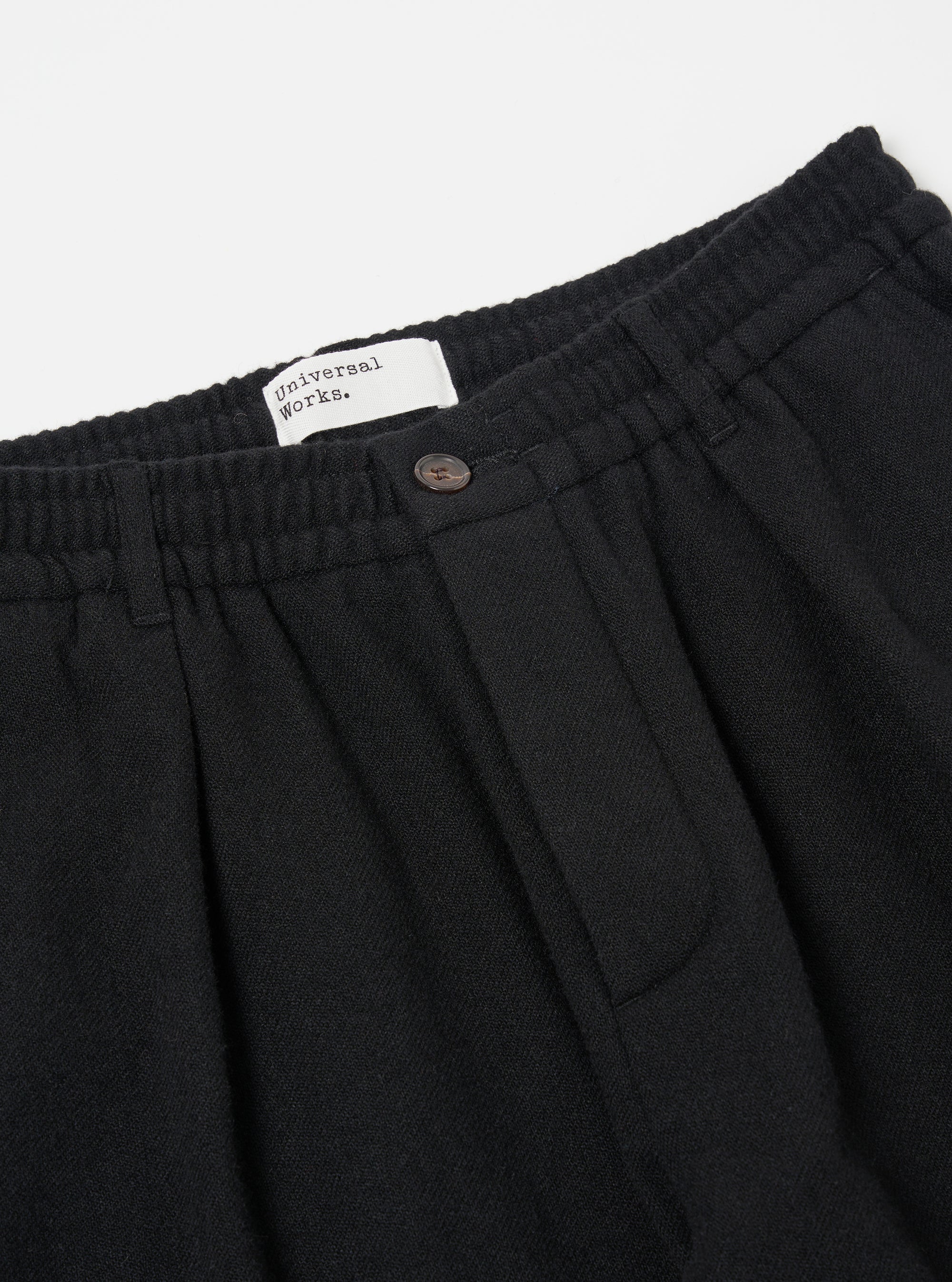 Universal Works Oxford Pant in Black Recycled Soft Wool