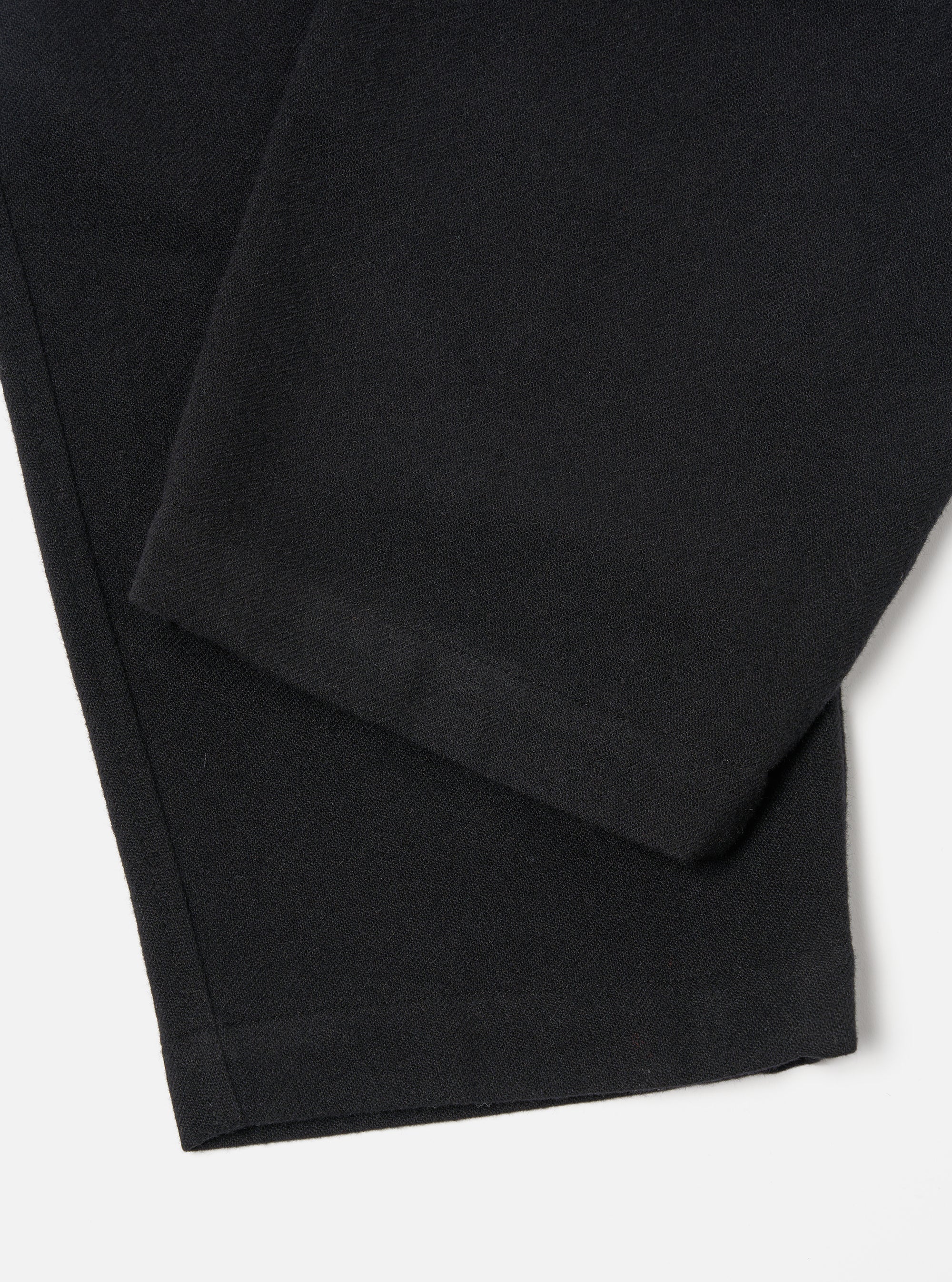 Universal Works Oxford Pant in Black Recycled Soft Wool