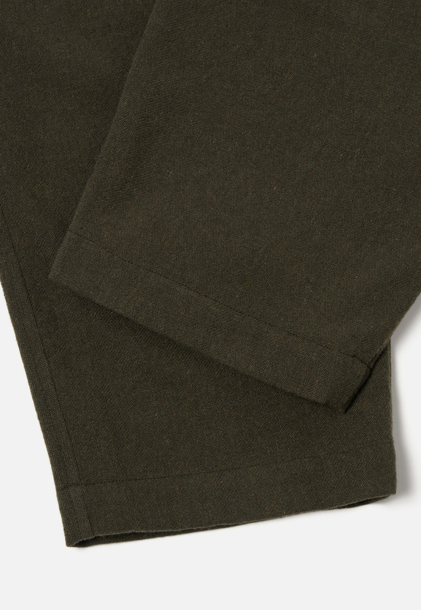 Universal Works Oxford Pant in Olive Recycled Soft Wool