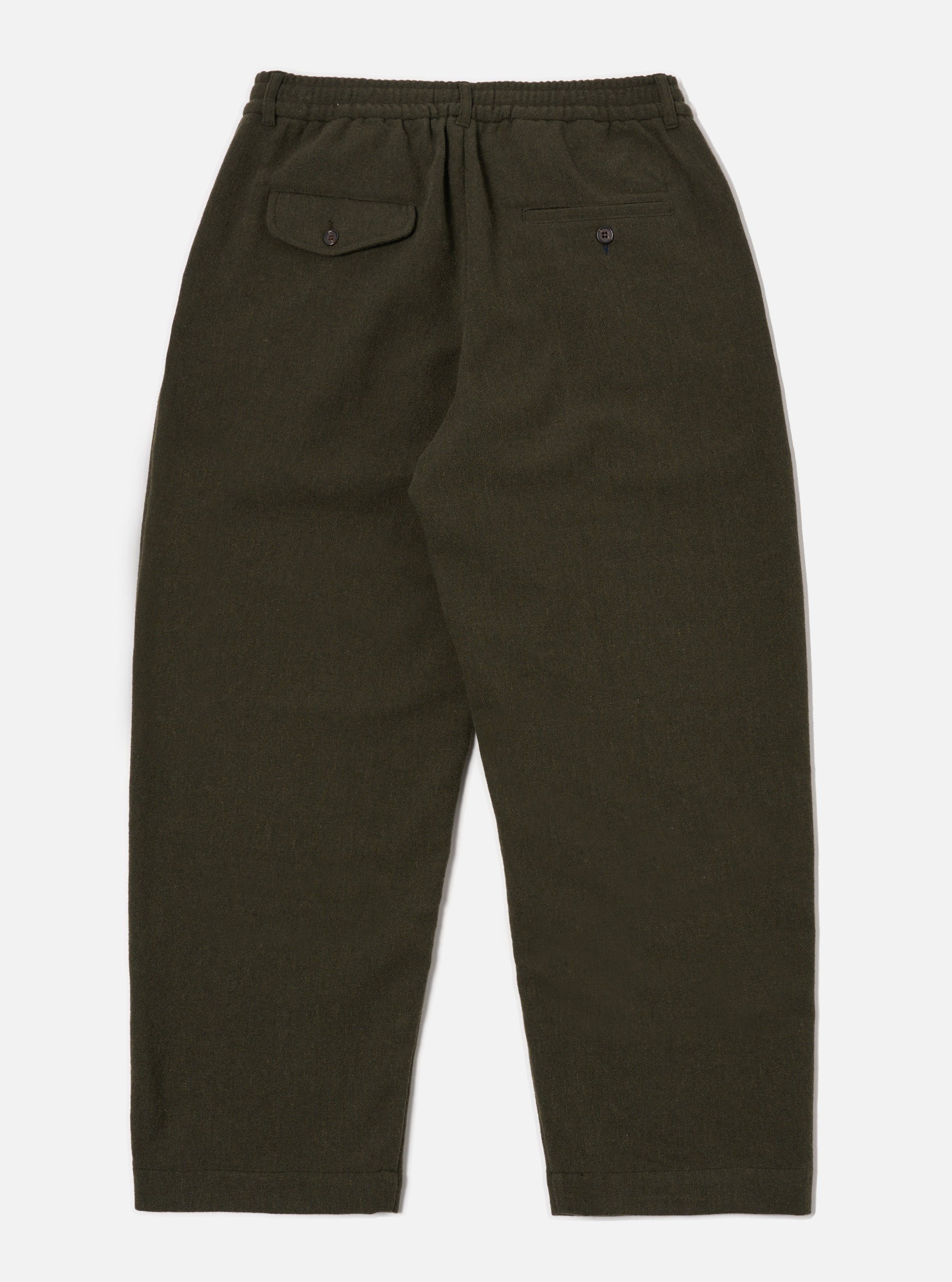 Universal Works Oxford Pant in Olive Recycled Soft Wool