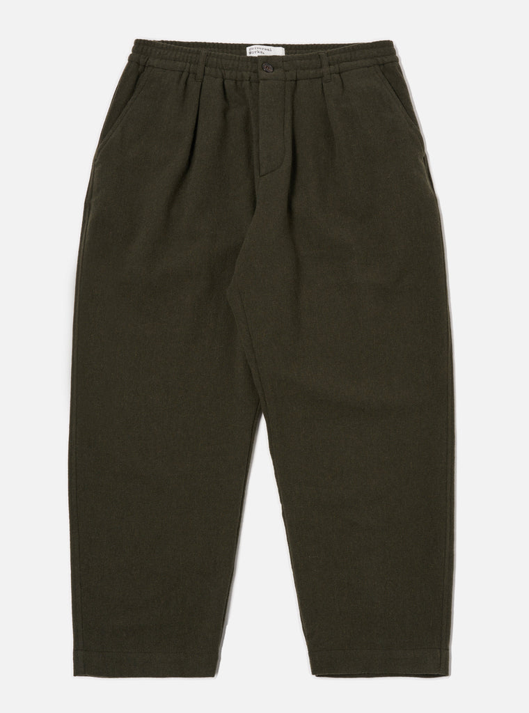 Universal Works Oxford Pant in Olive Recycled Soft Wool