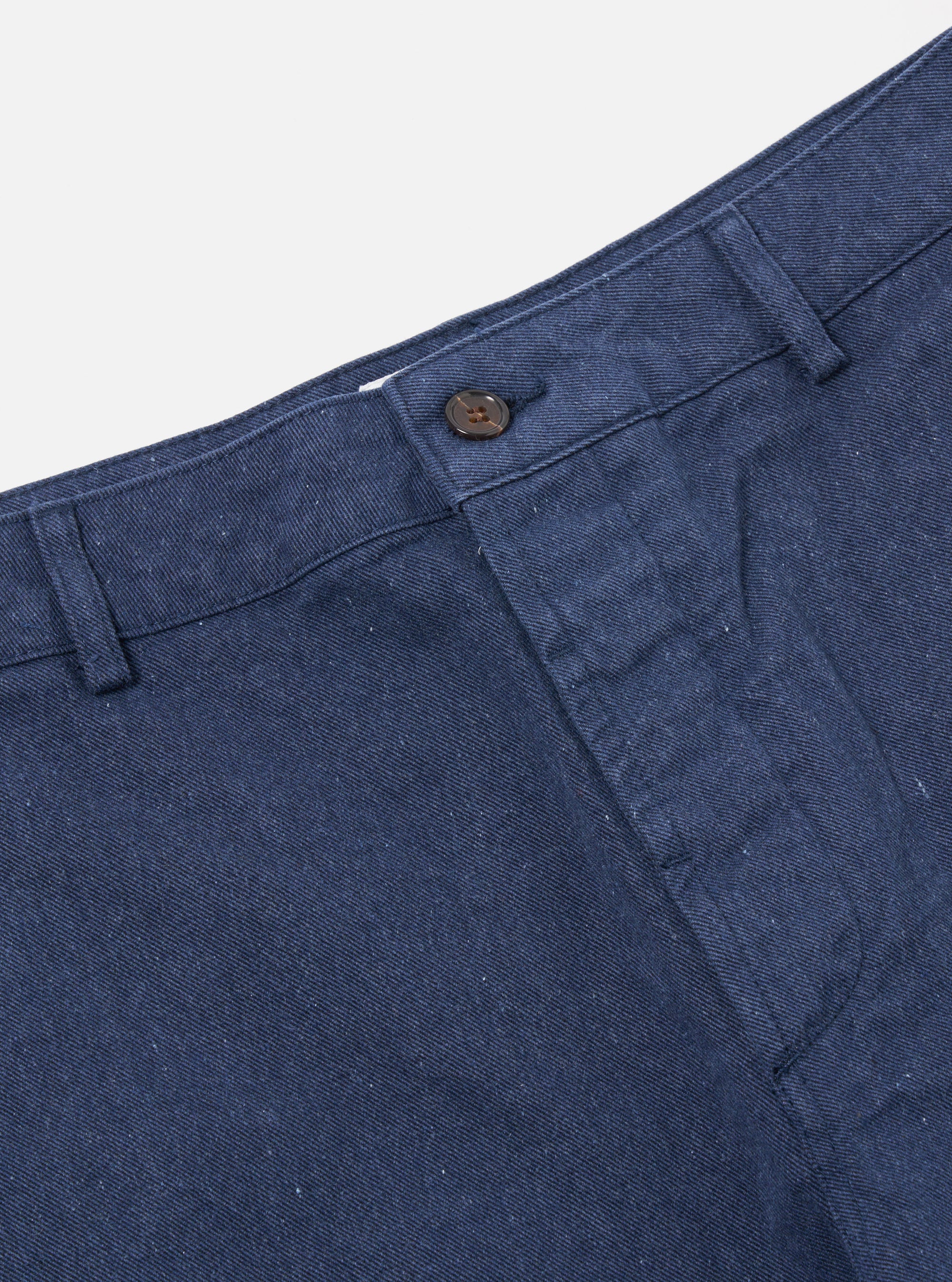 Universal Works Military Chino in Indigo Recycled Denim