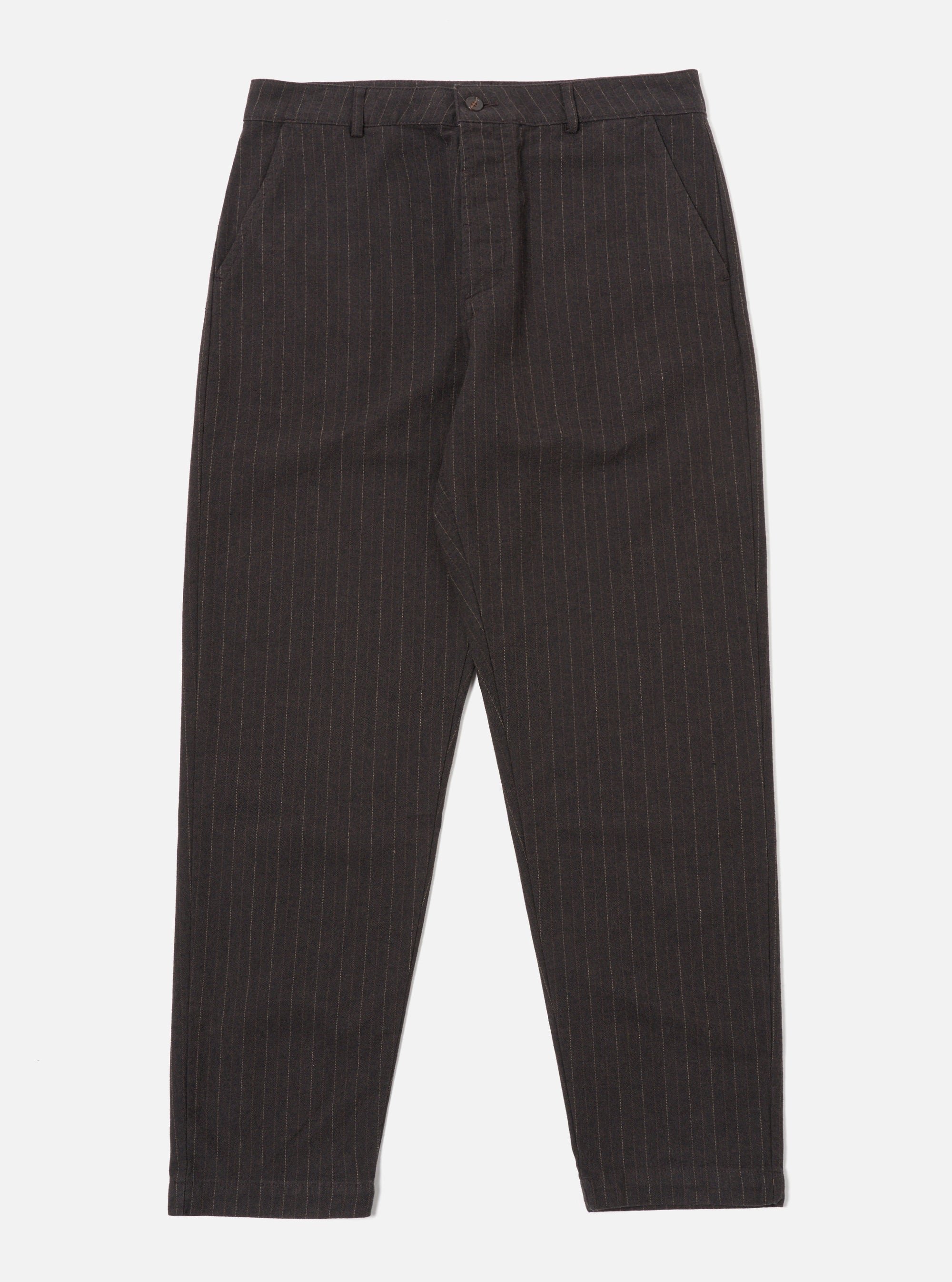 Universal Works Military Chino in Brown Italian Pinstripe