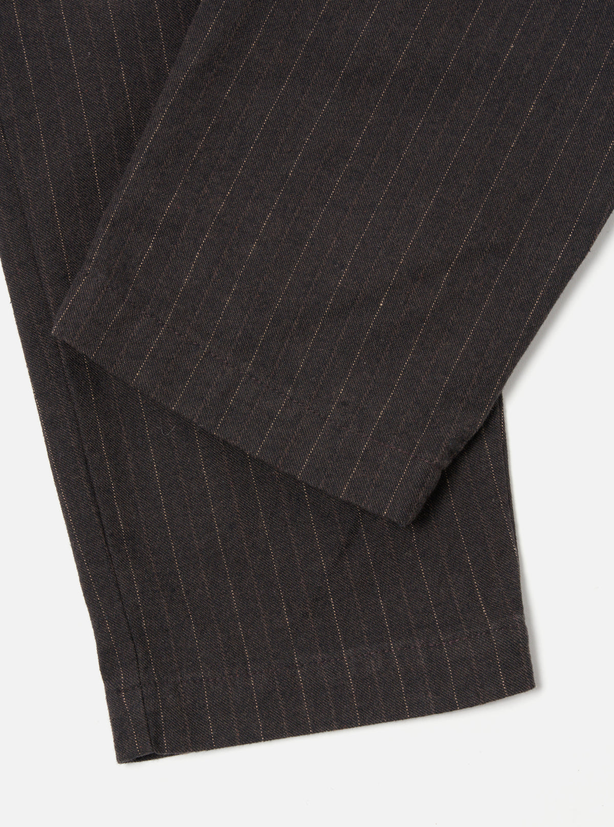 Universal Works Military Chino in Brown Italian Pinstripe