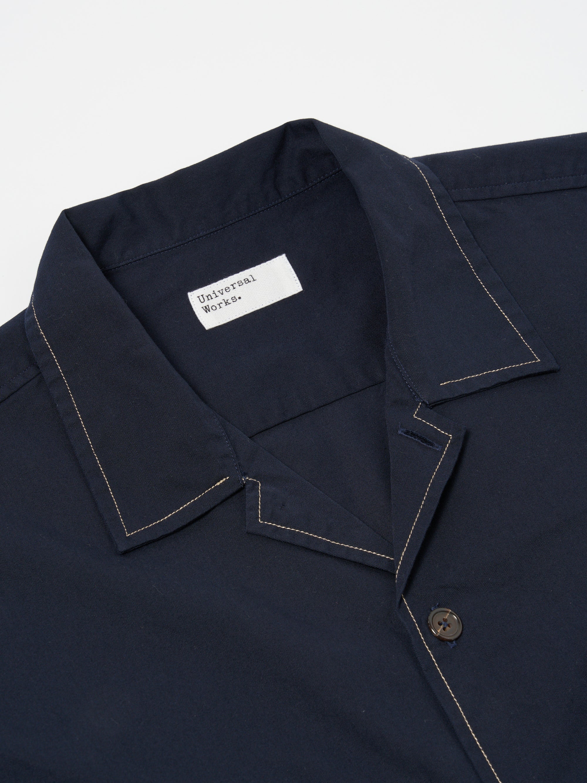 Universal Works L/S Utility Shirt in Navy Military Shirting