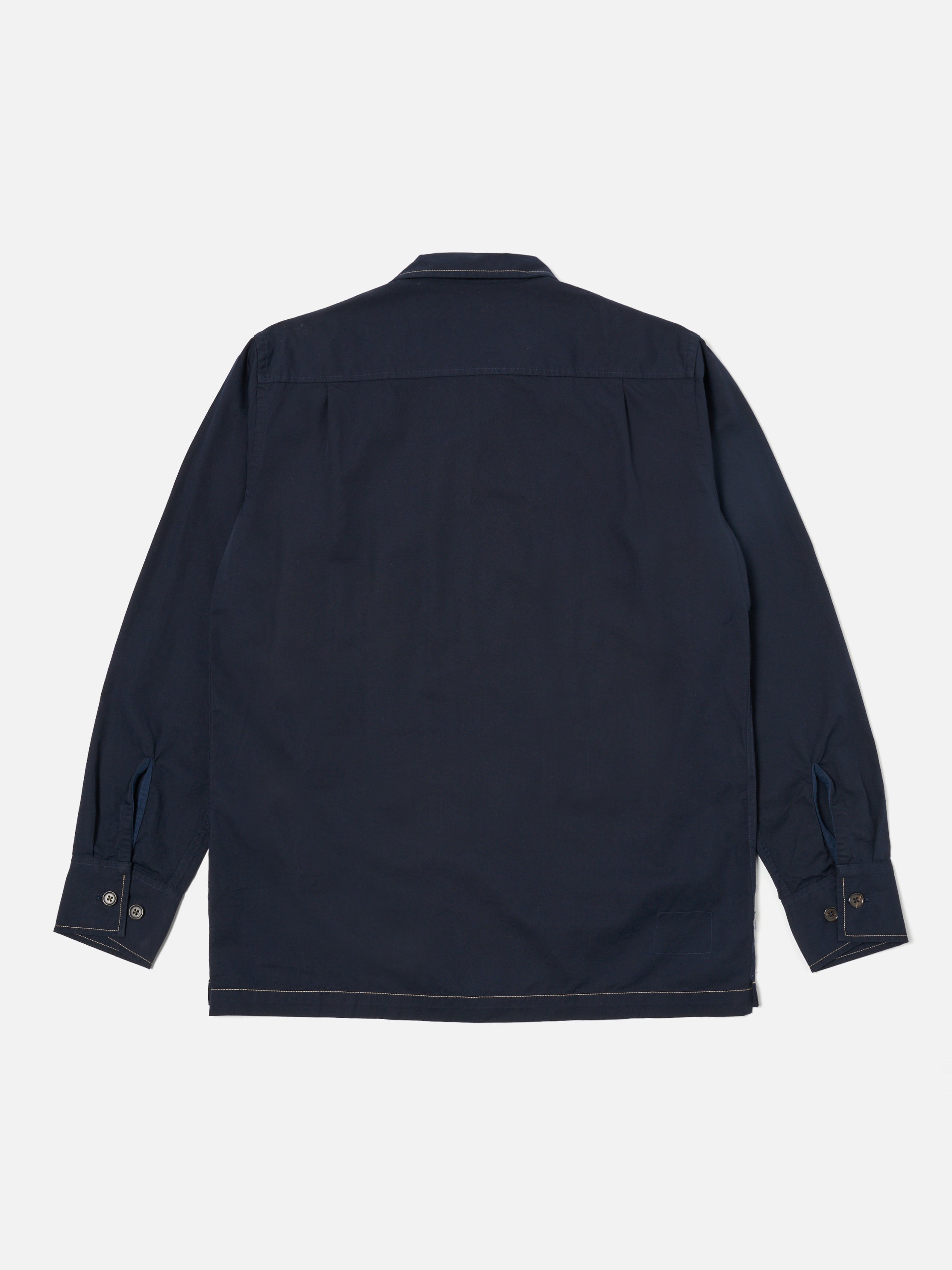 Universal Works L/S Utility Shirt in Navy Military Shirting