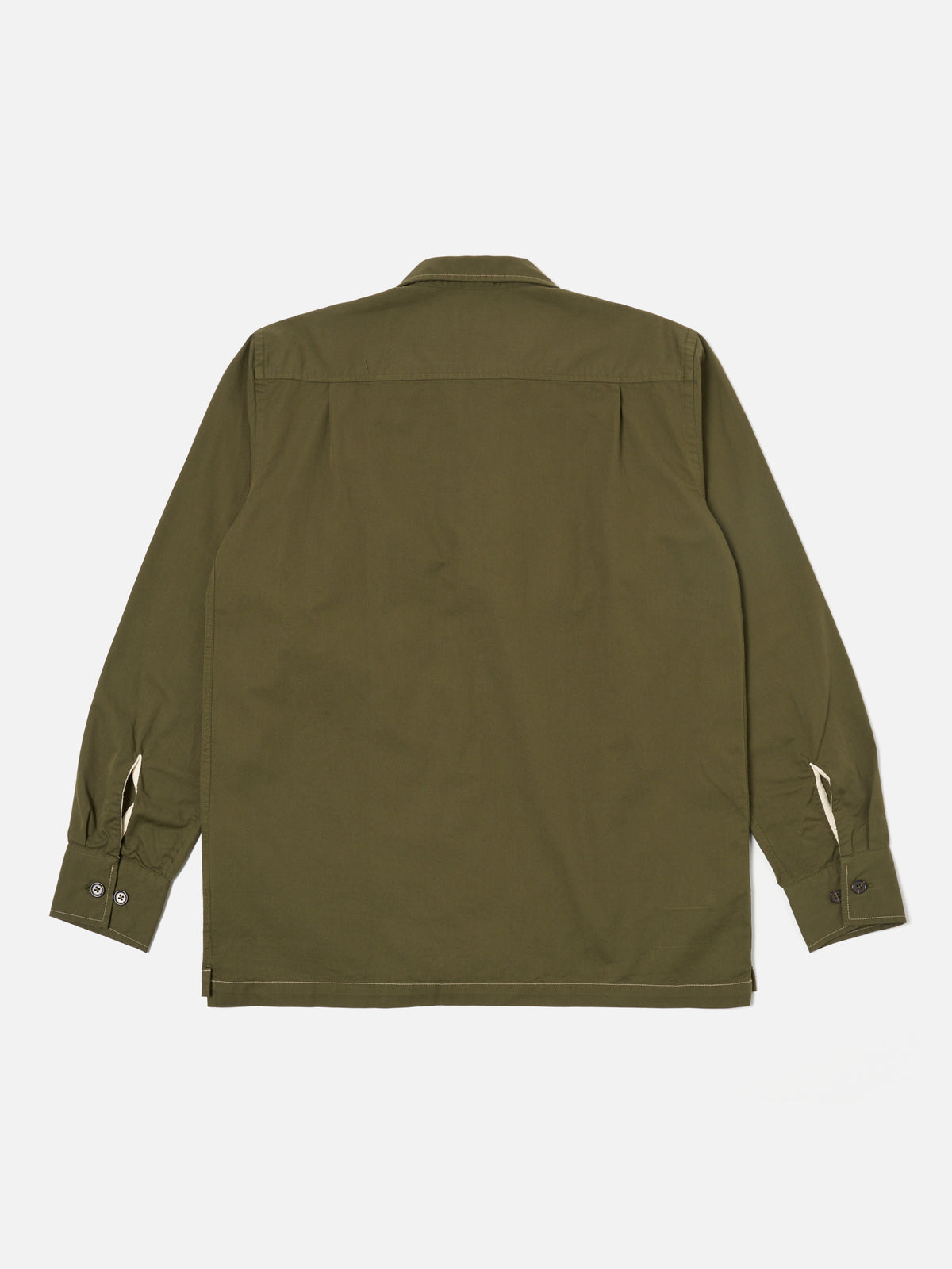 Universal Works L/S Utility Shirt in Olive Military Shirting