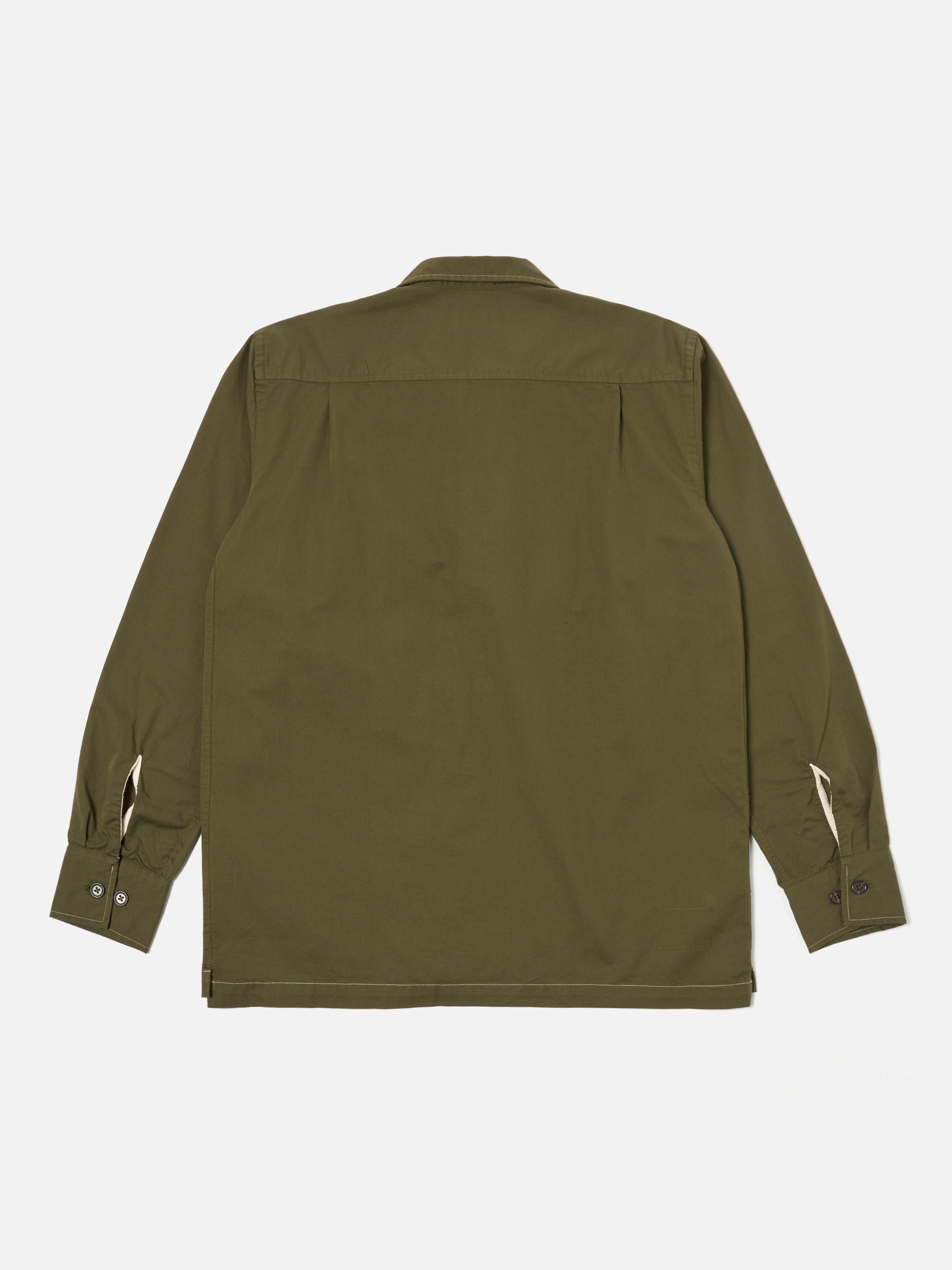 Universal Works L/S Utility Shirt in Olive Military Shirting