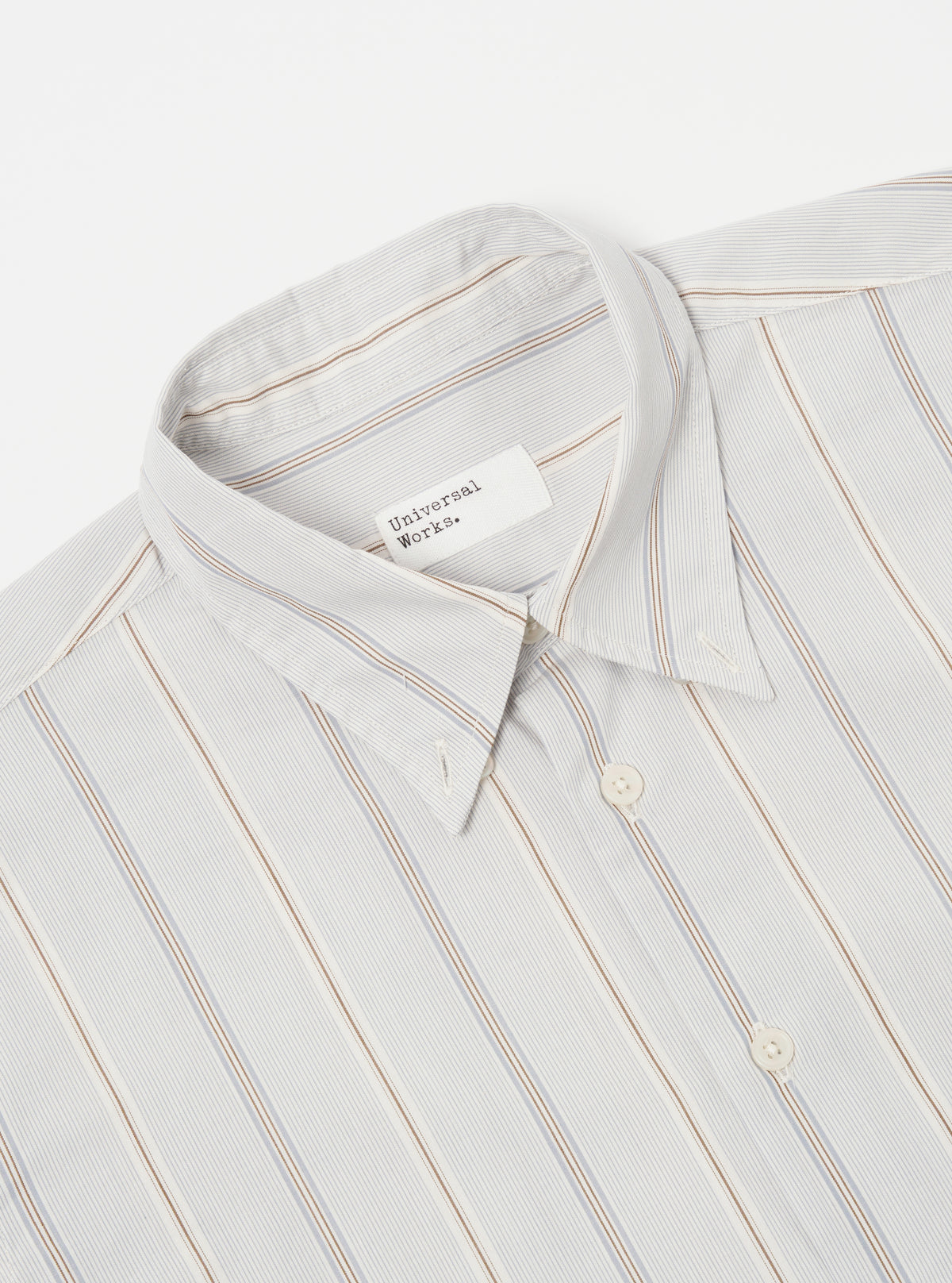 Universal Works Lazy Day Shirt in Ecru Sydney Stripe