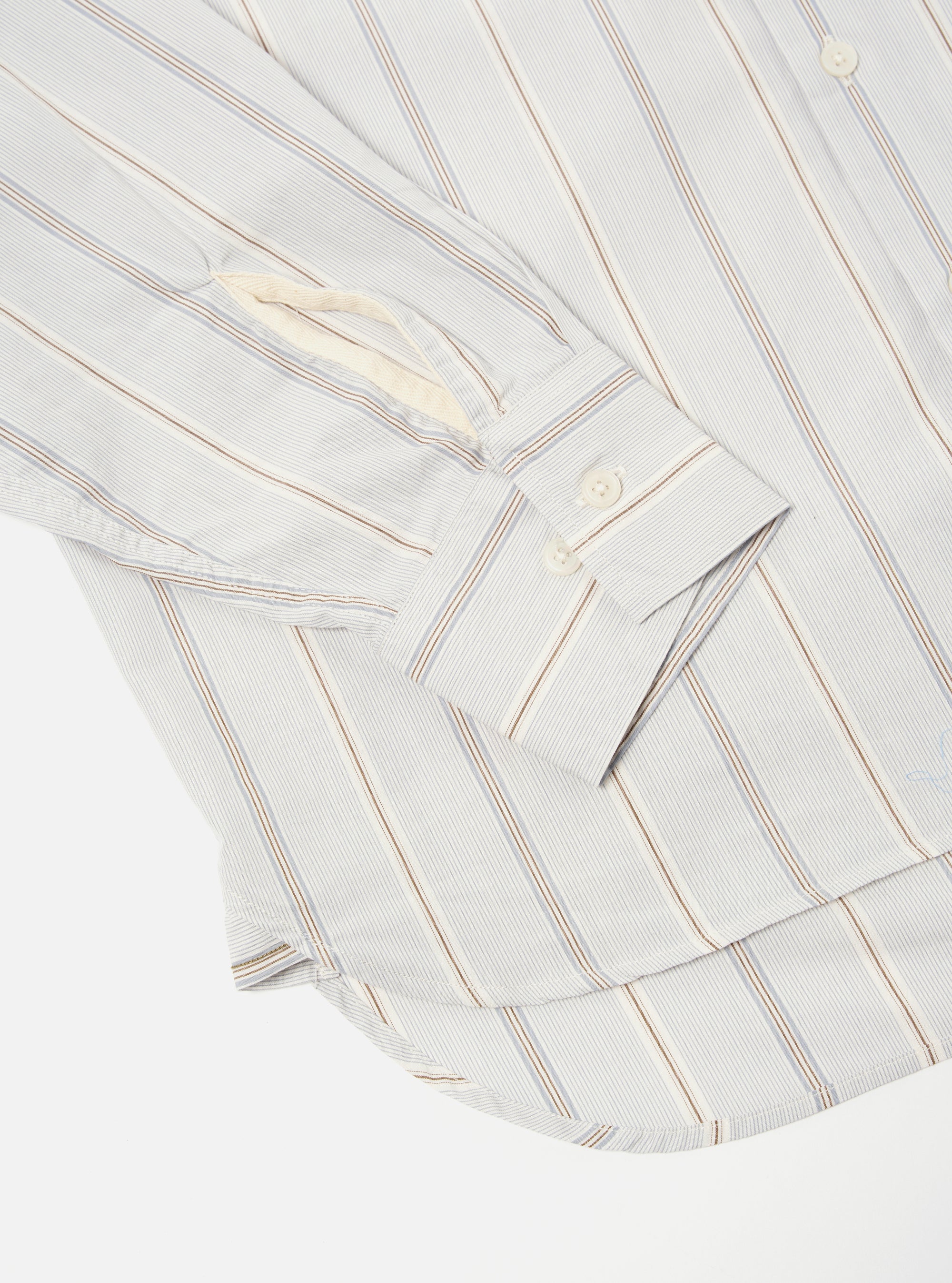 Universal Works Lazy Day Shirt in Ecru Sydney Stripe