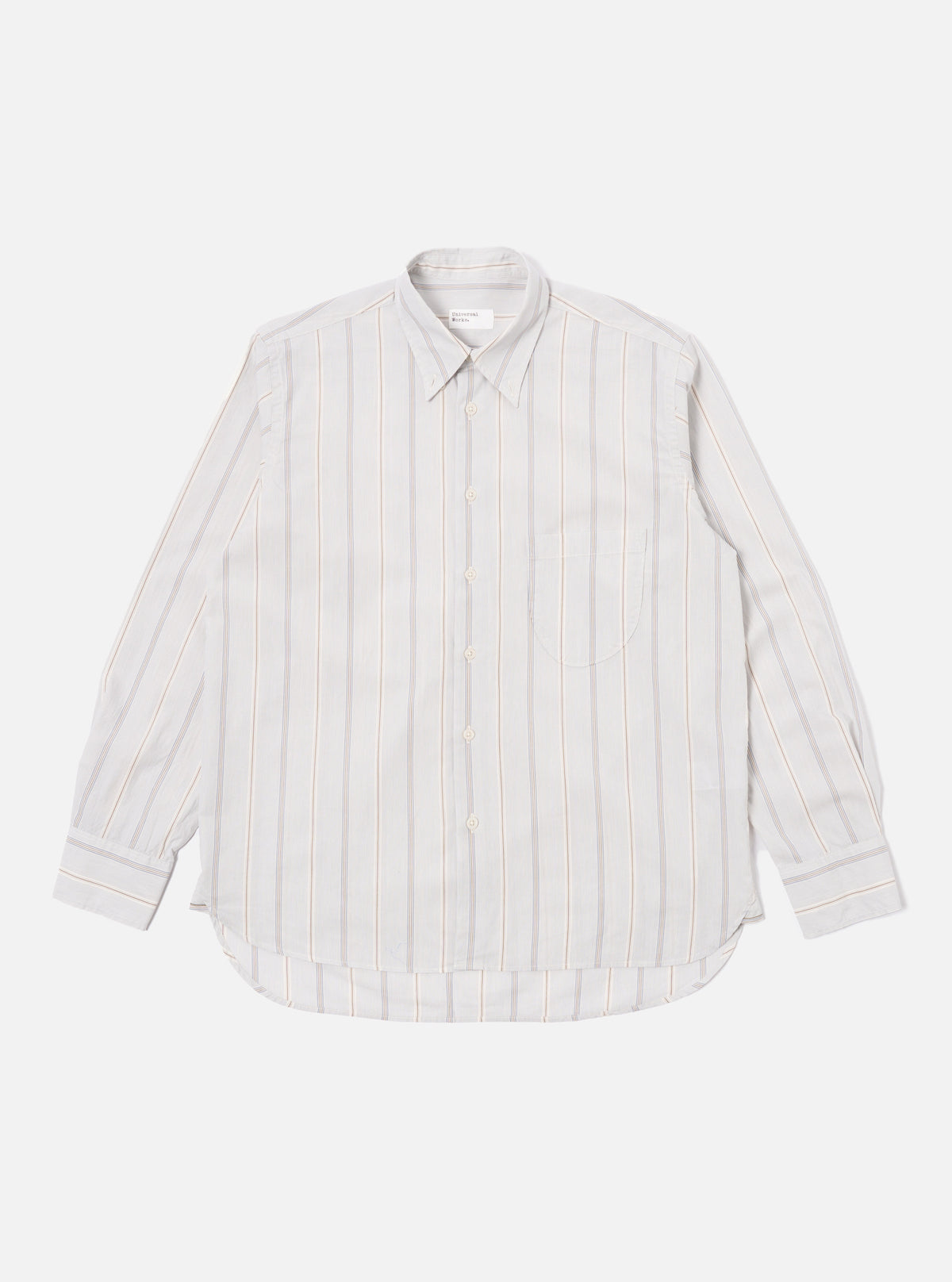 Universal Works Lazy Day Shirt in Ecru Sydney Stripe