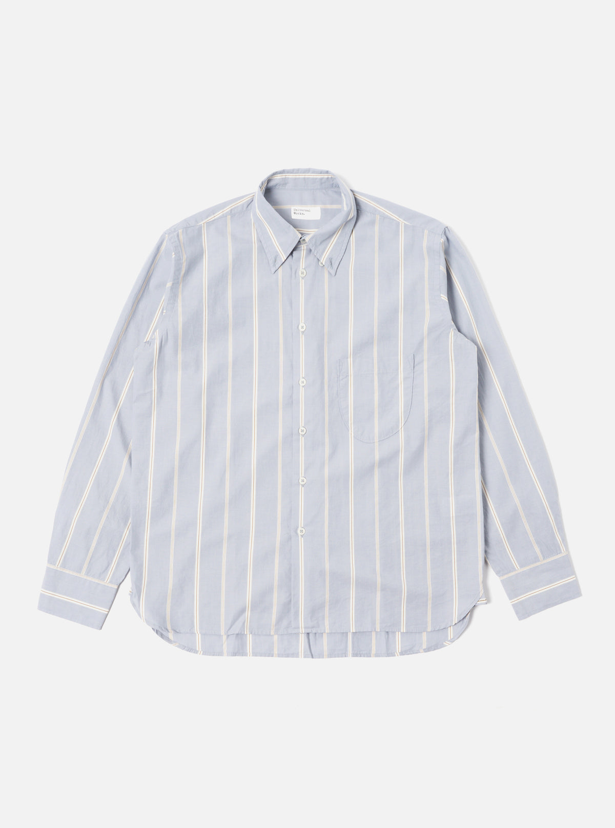 Universal Works Lazy Day Shirt in Blue Sydney Stripe