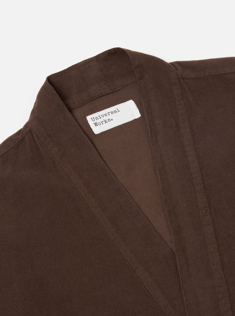 Universal Works Kyoto Work Jacket in Brown Fine Cord