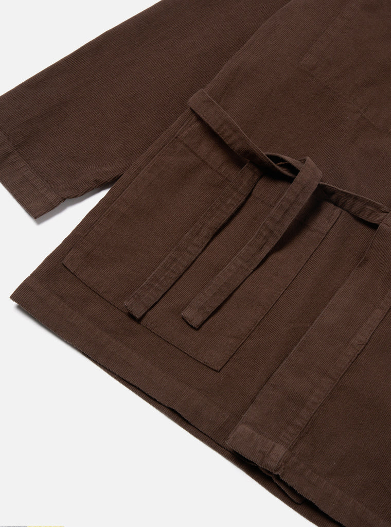 Universal Works Kyoto Work Jacket in Brown Fine Cord