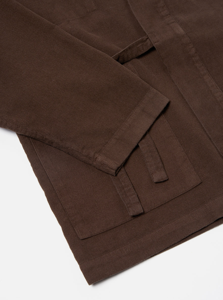 Universal Works Kyoto Work Jacket in Brown Fine Cord