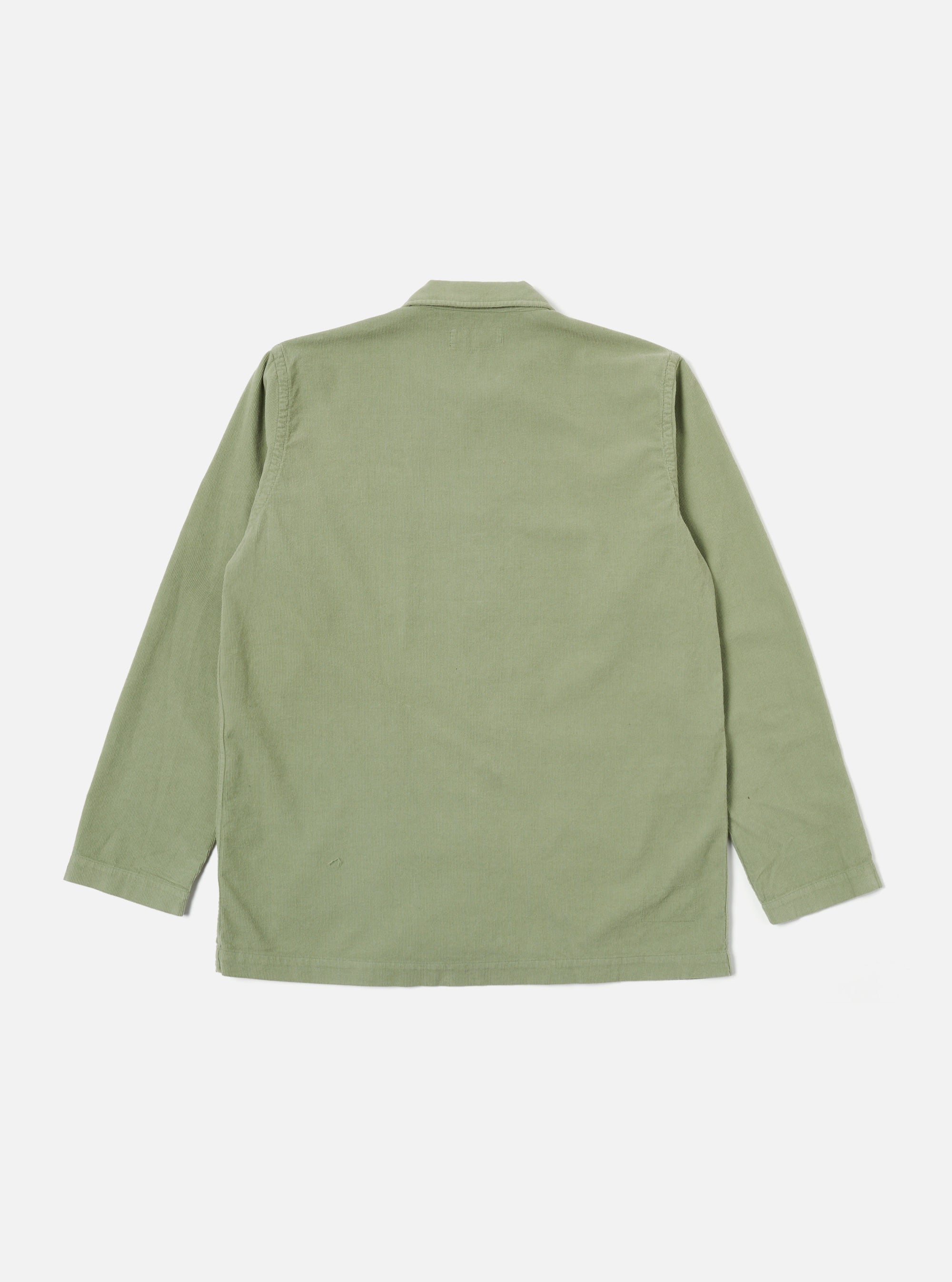 Universal Works Bakers Overshirt in Light Olive Fine Cord