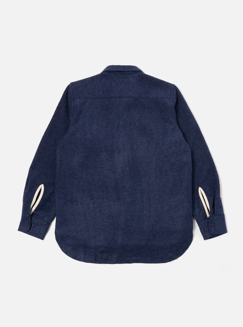 Universal Works Work Shirt in Navy Dam Marl