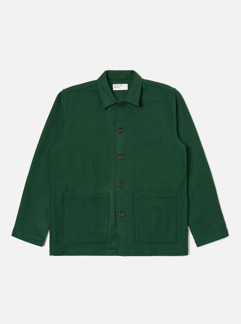 Universal Works Easy Jacket in Green Melton